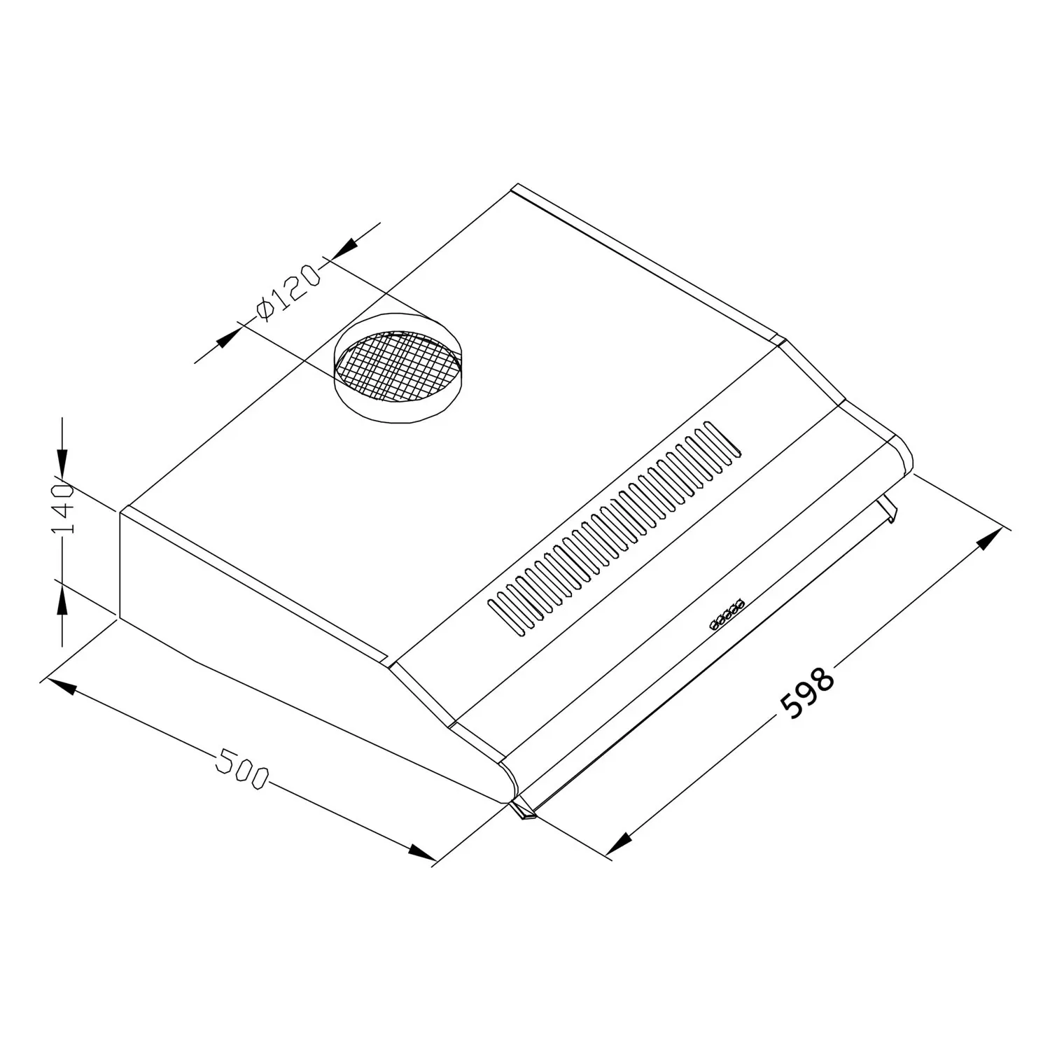Po spintele montuojamas virtuvės gartraukis – 60 cm absorbcinis Berdsen BE-10-A INOX - nuotrauka 1