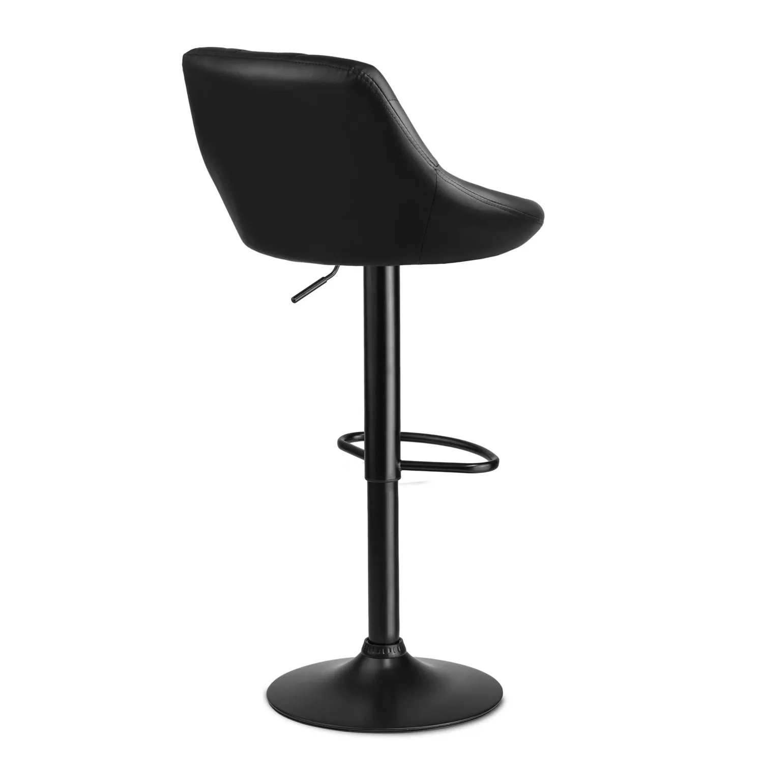 Nerra baro kėdė su atlošu – 2 dalys – juoda su juodu pagrindu - nuotrauka 1