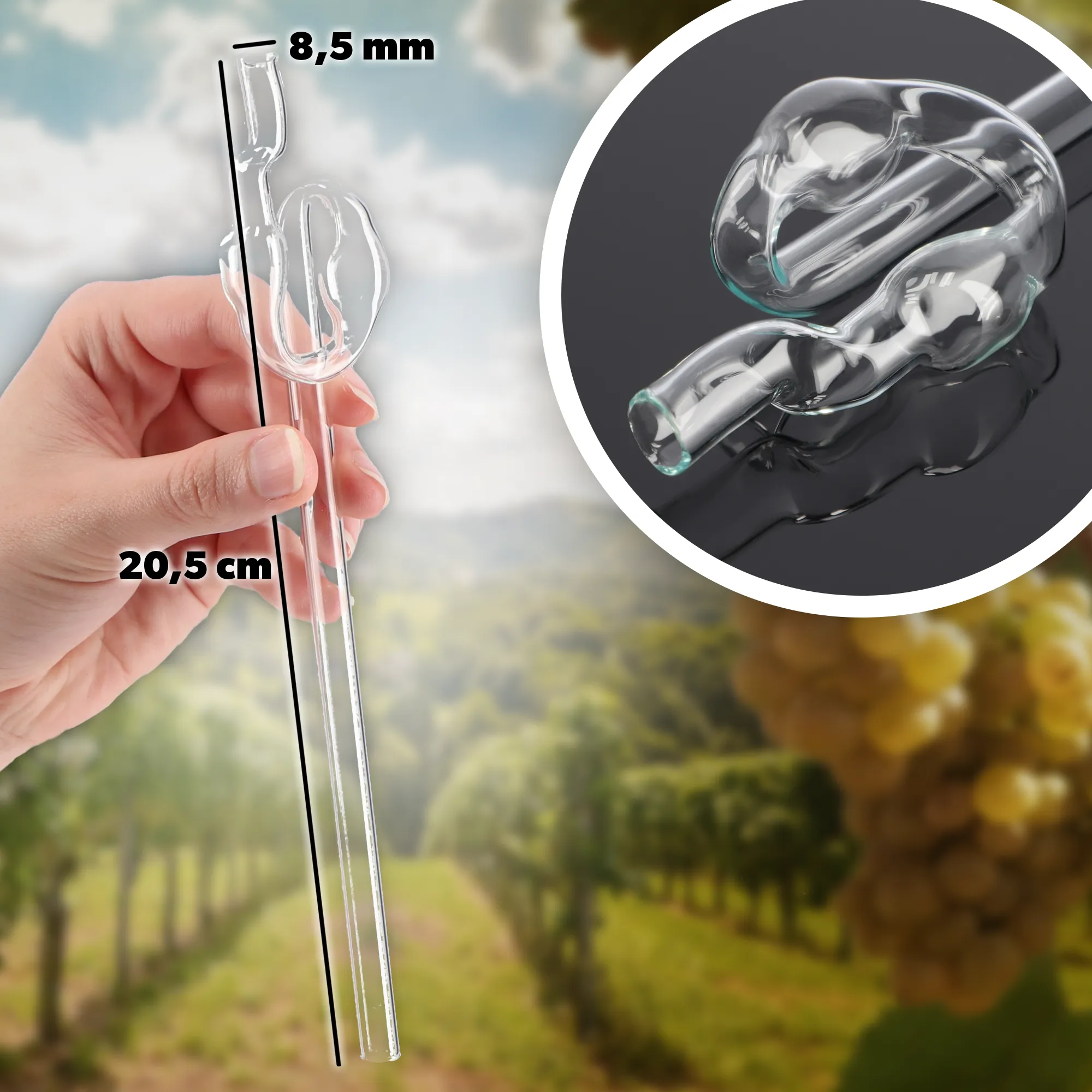 Vyno rinkinys 15 l butelis + kamštis nr. 3 + stiklinis vamzdelis