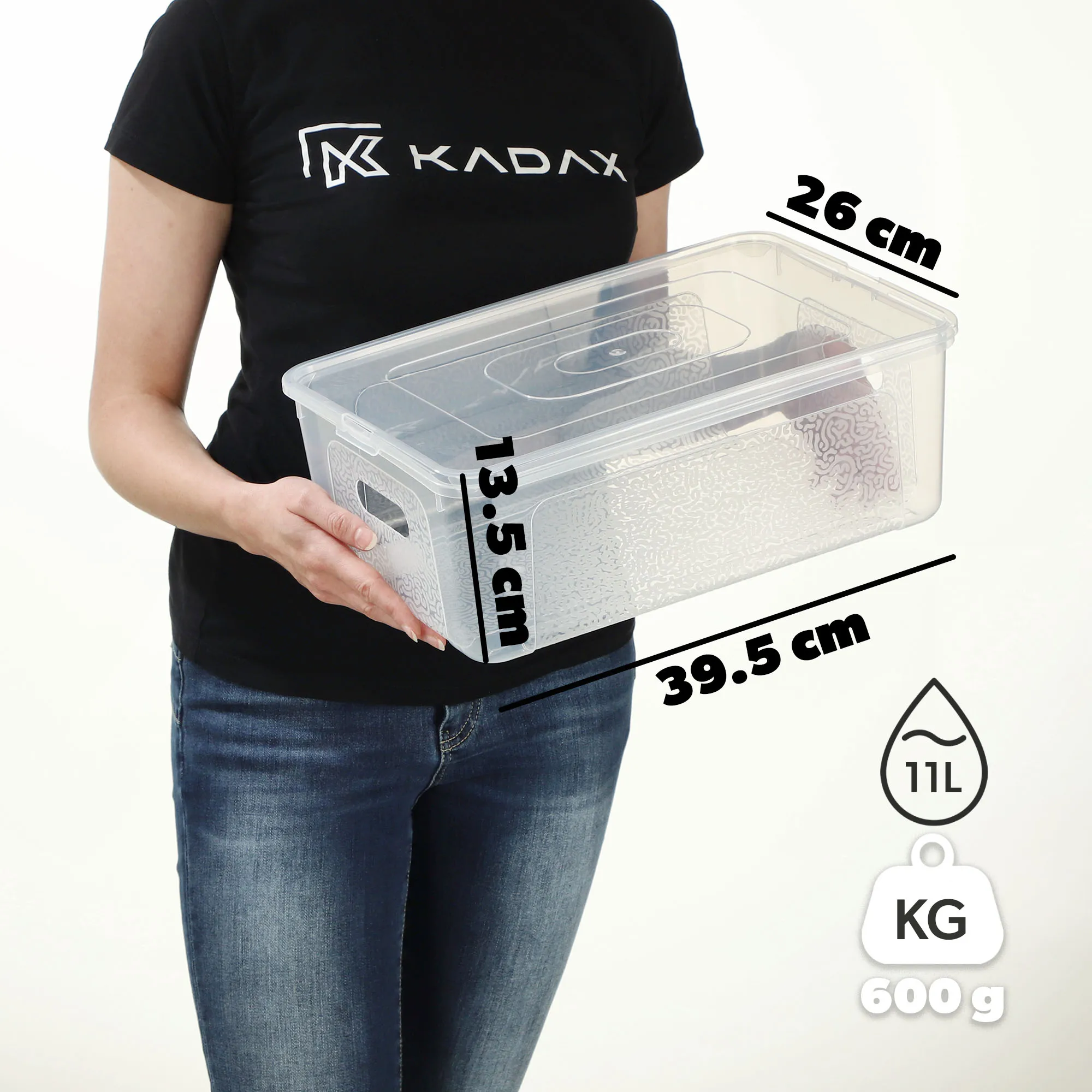 Dozza 11 laikymo indas su dangteliu, bespalvis