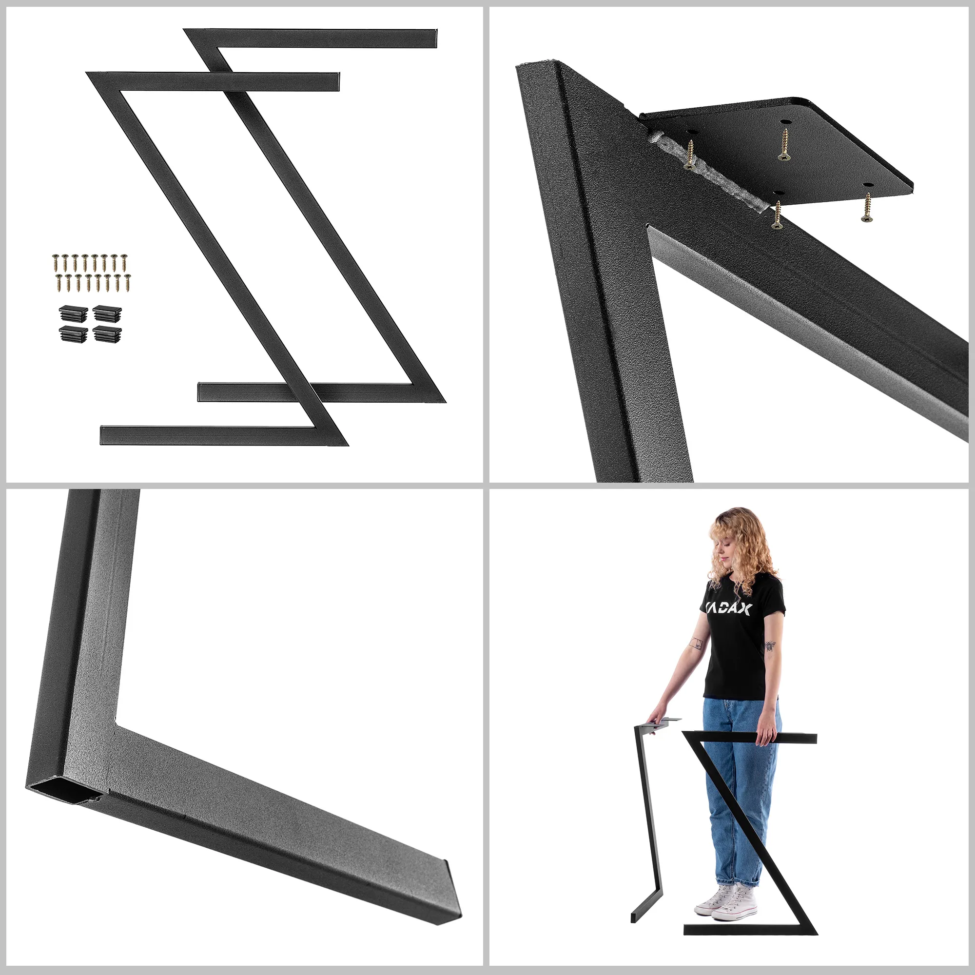 Varetz „Z“ stalo kojos, 60 x 75 cm, juodos