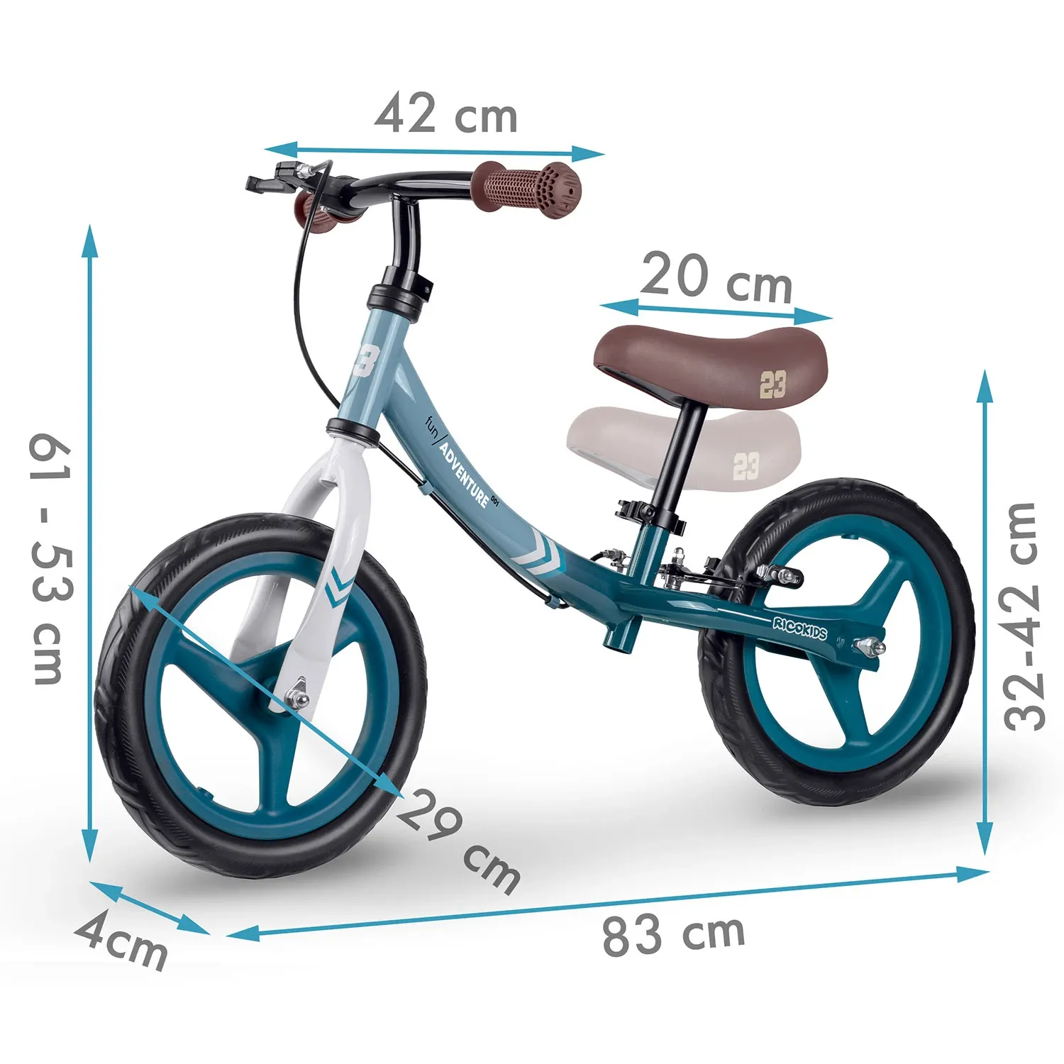 „Ricokids“ smagus nuotykių balansinis dviratis vaikams - nuotrauka 1