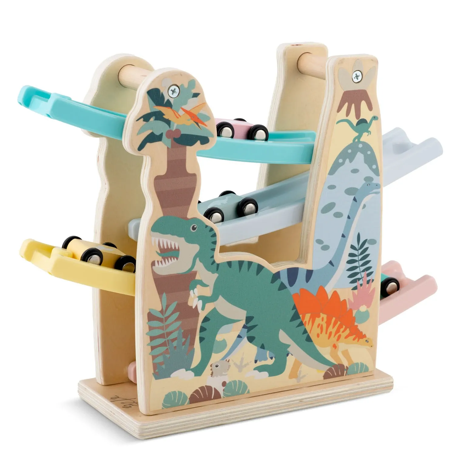 Medinis žaislinis čiuožykla su mašinėlėmis RK-867 Ricokids - nuotrauka 1