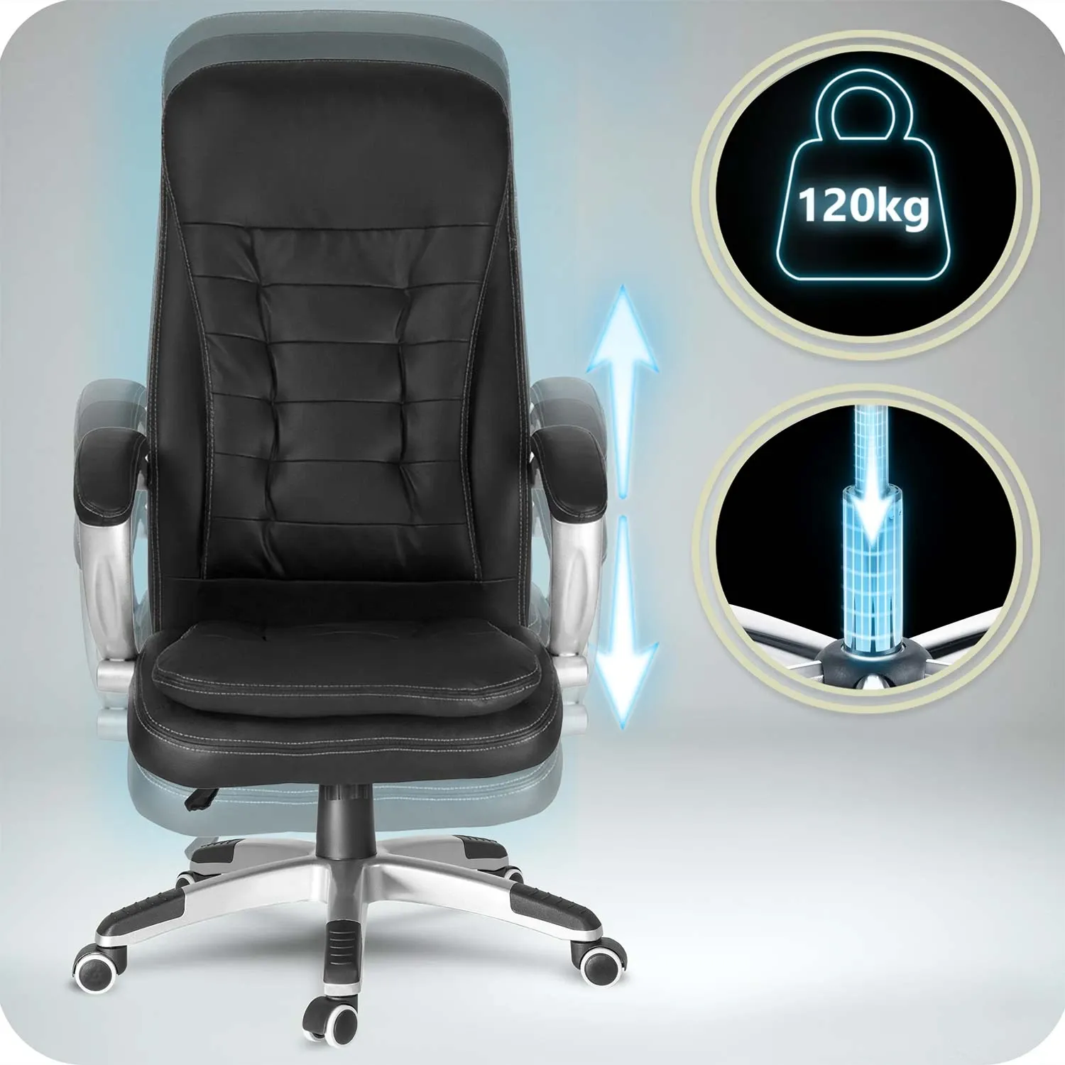 Sofotel pasukama biuro kėdė, juoda - nuotrauka 1