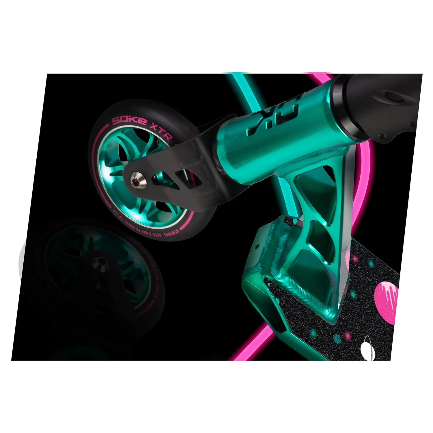 SOKE XTR triukų paspirtukas turkio spalvos rožinis - nuotrauka 1