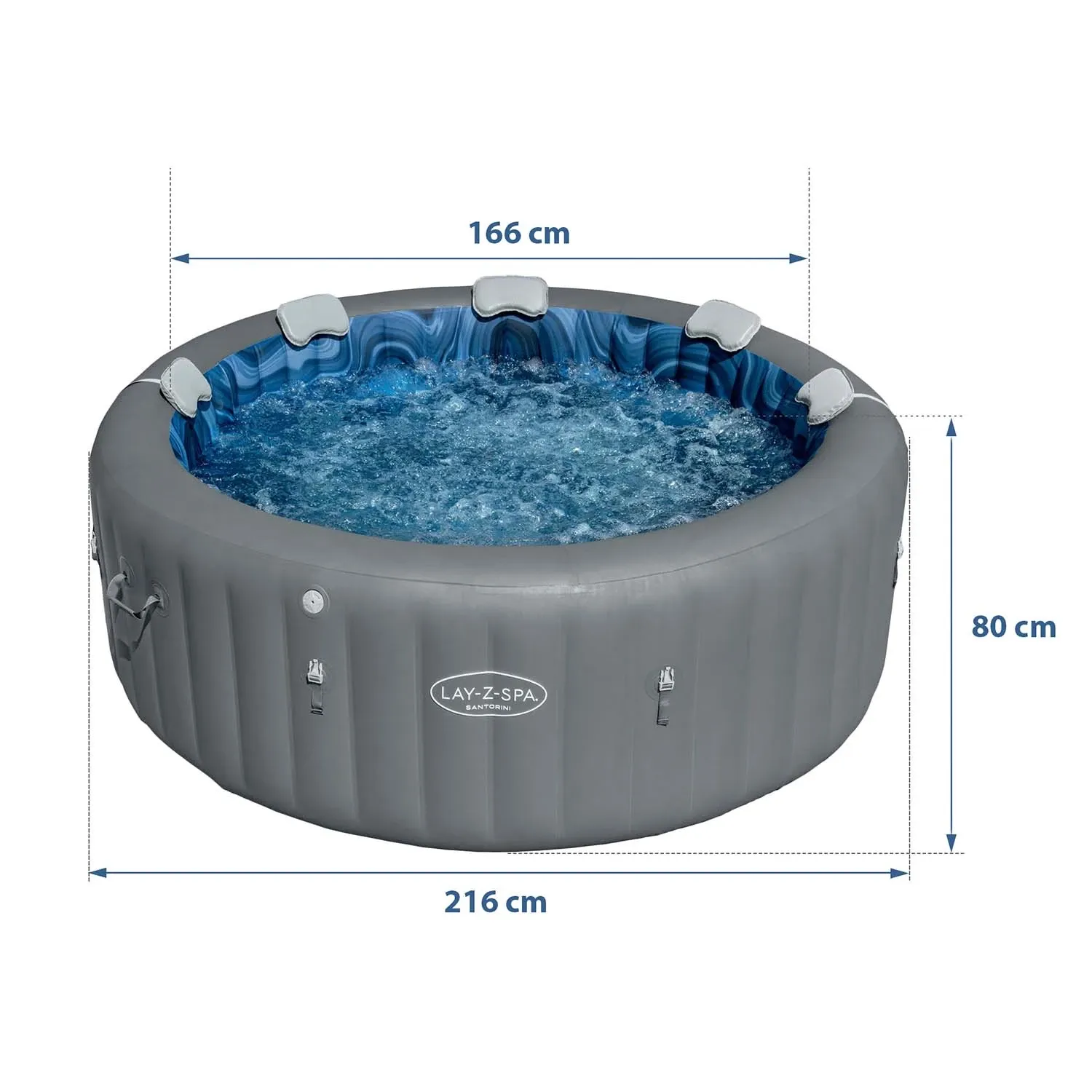 Pripučiama SPA vonia „Lay-Z Santorini“, 7 asmenims, „Bestway“, 60075 - nuotrauka 1