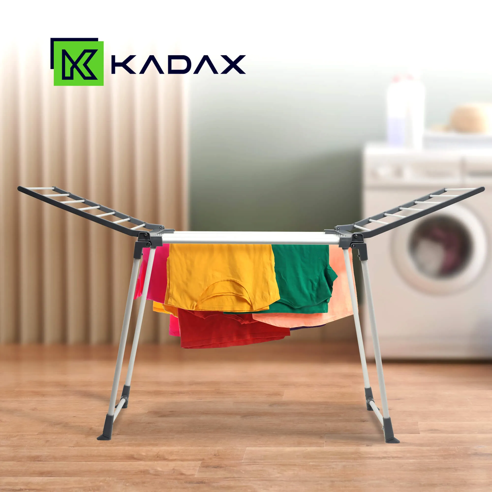 „Egen“ sulankstoma laisvai pastatoma drabužių džiovyklė, pilka, 170 cm