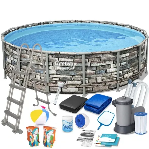 Karkasinis sodo baseinas 488 x 122 cm 18 viename „Bestway 56966“ - nuotrauka 1