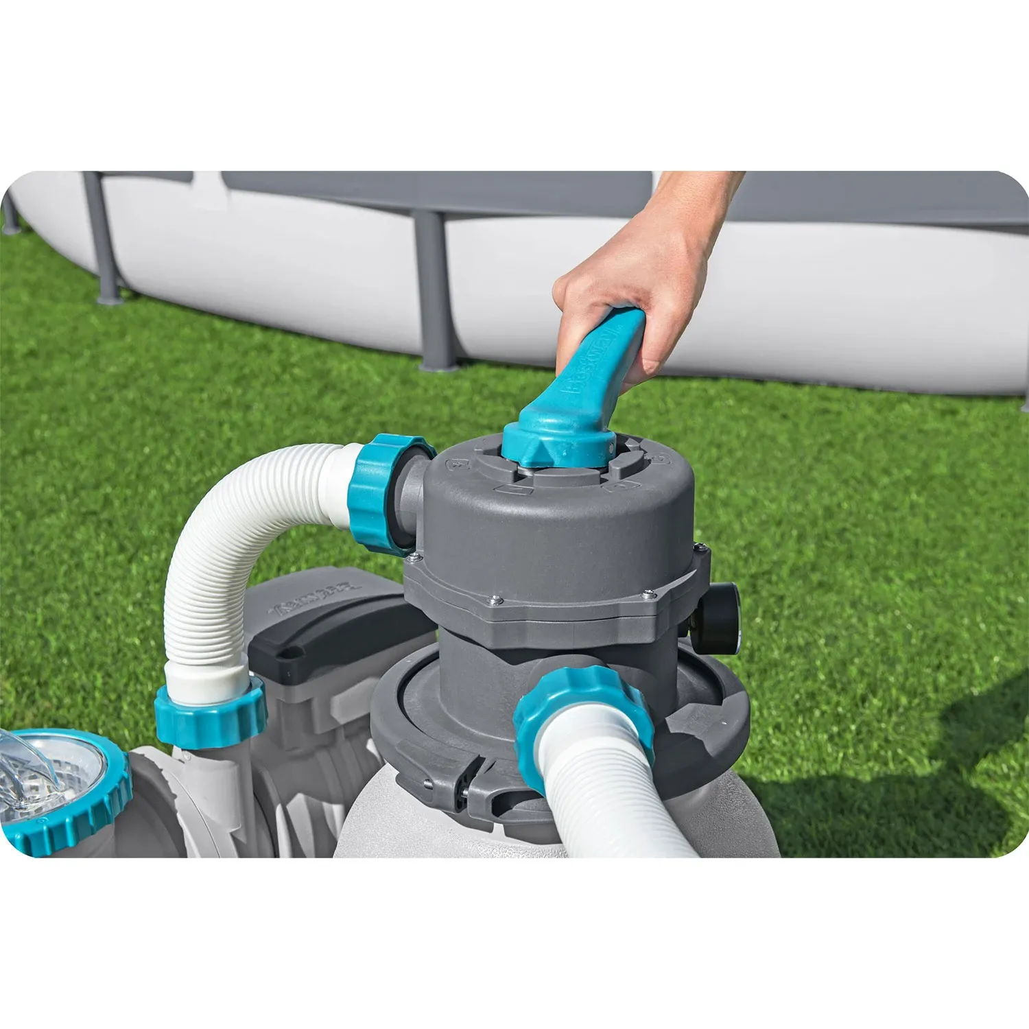 „Bestway 58497“ baseino smėlio pompa + filtro kamuoliukai, 6056 l/val. - nuotrauka 1