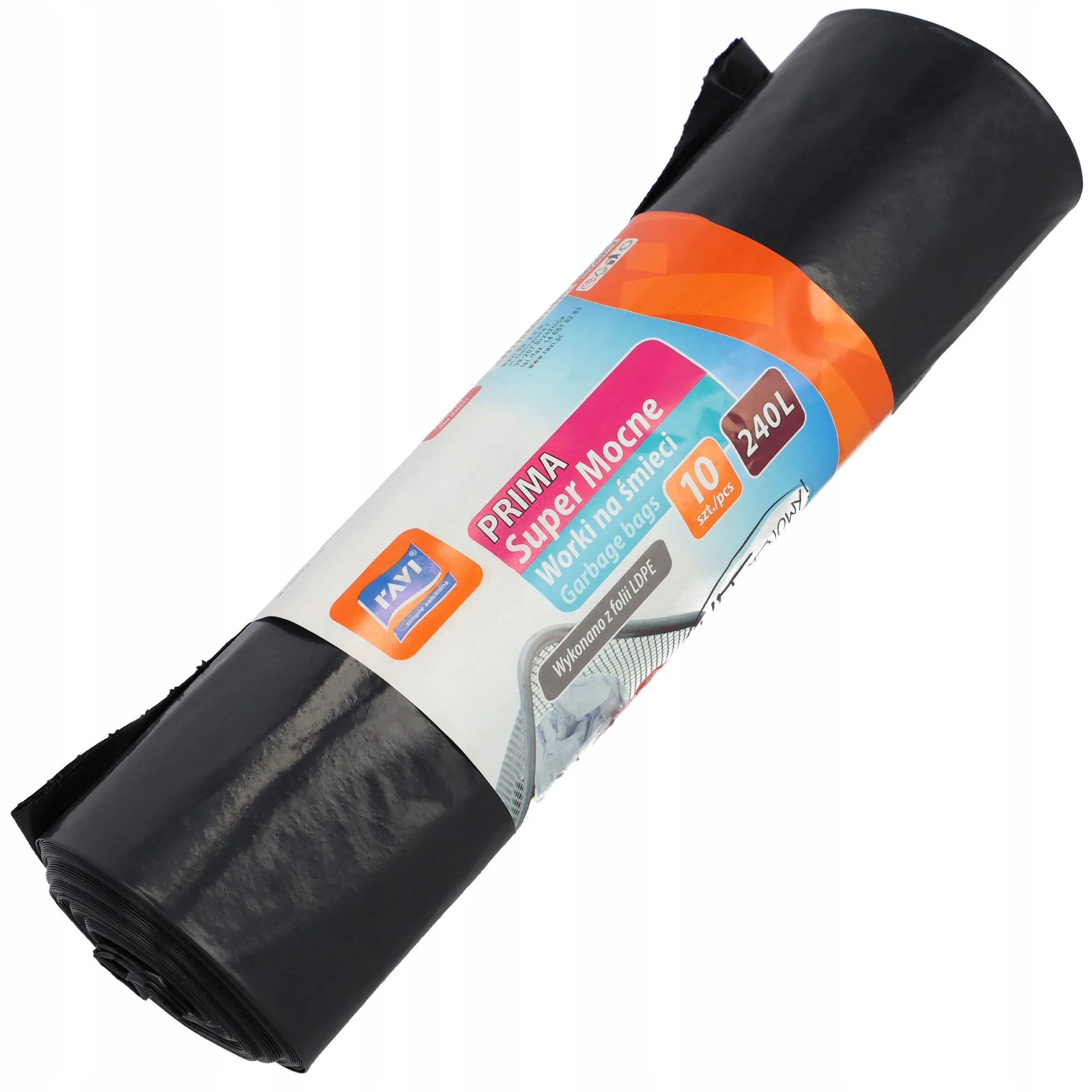 „Ravi Prima“ itin tvirti šiukšlių maišai, 240 litrų, 10 vnt.