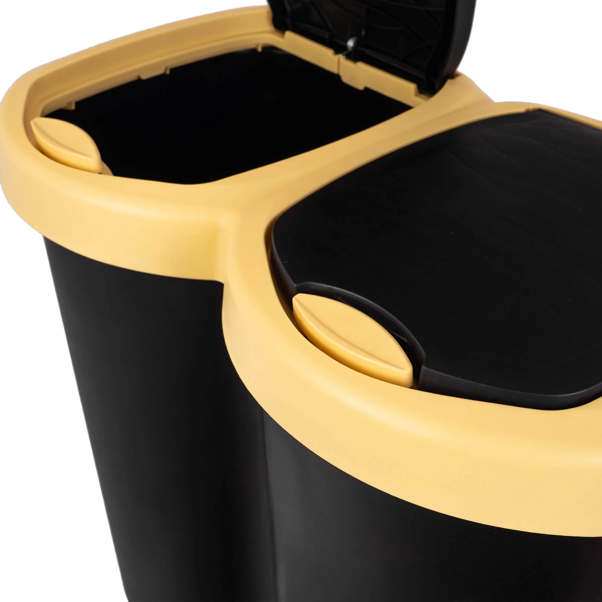 Aumoy 40L dviguba šiukšliadėžė, juoda ir geltona