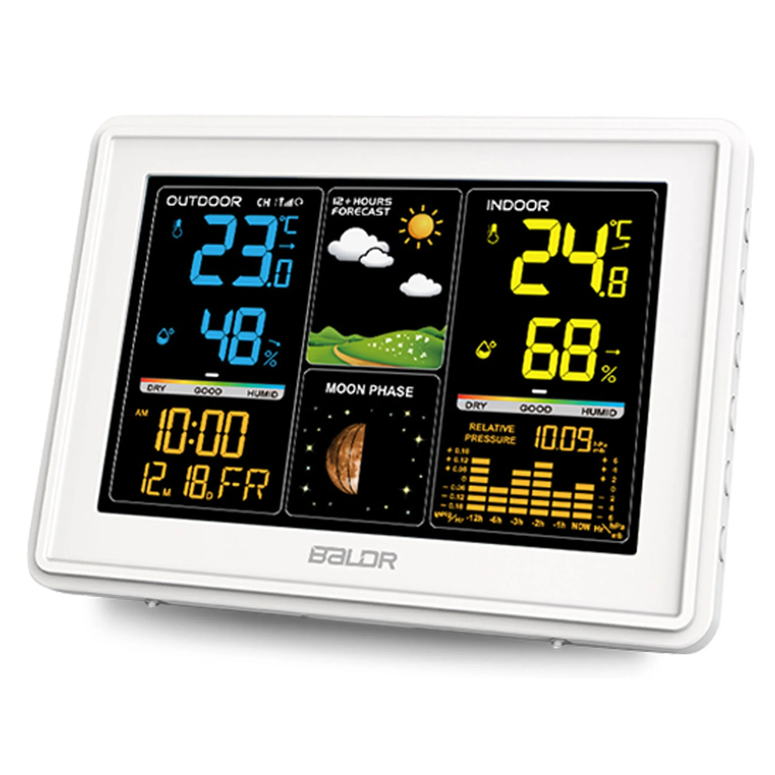 Meteorologinė stotelė su ekranu BD-907, balta - nuotrauka 1
