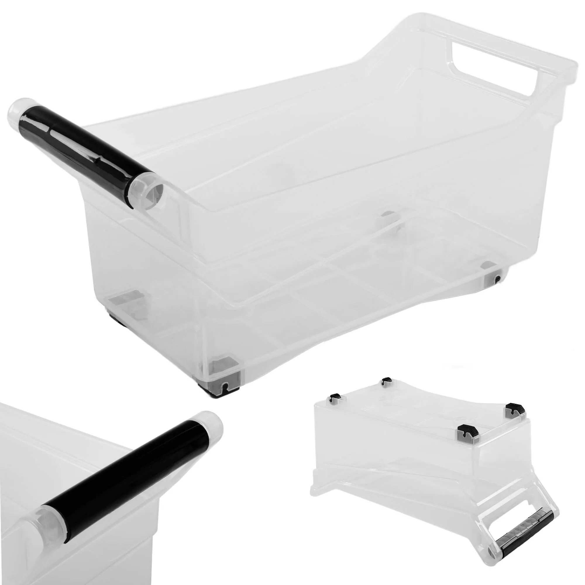 Viran 10L sandėliavimo konteineris su ratukais ir rankena