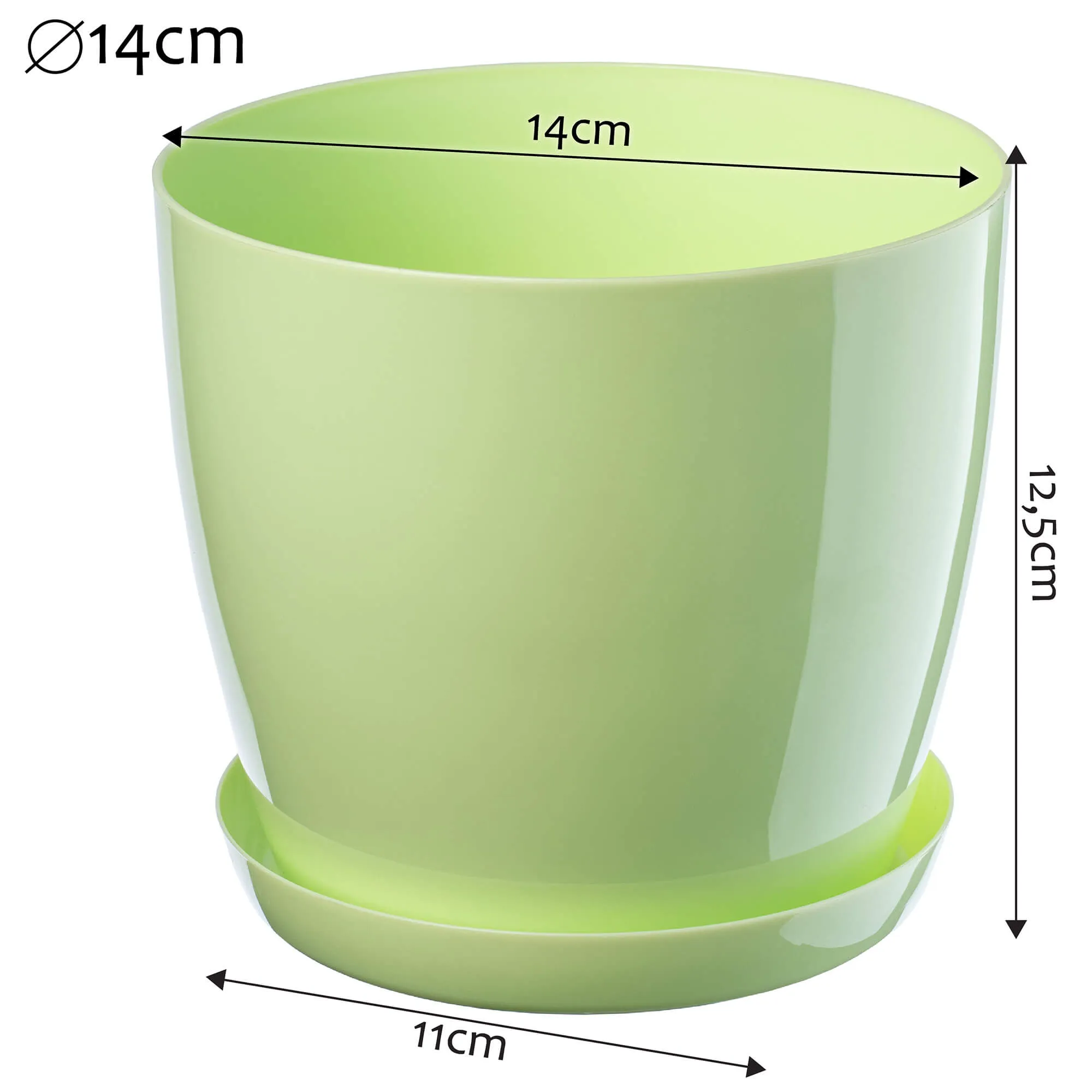Gėlių vazonas su lėkštute 14 cm