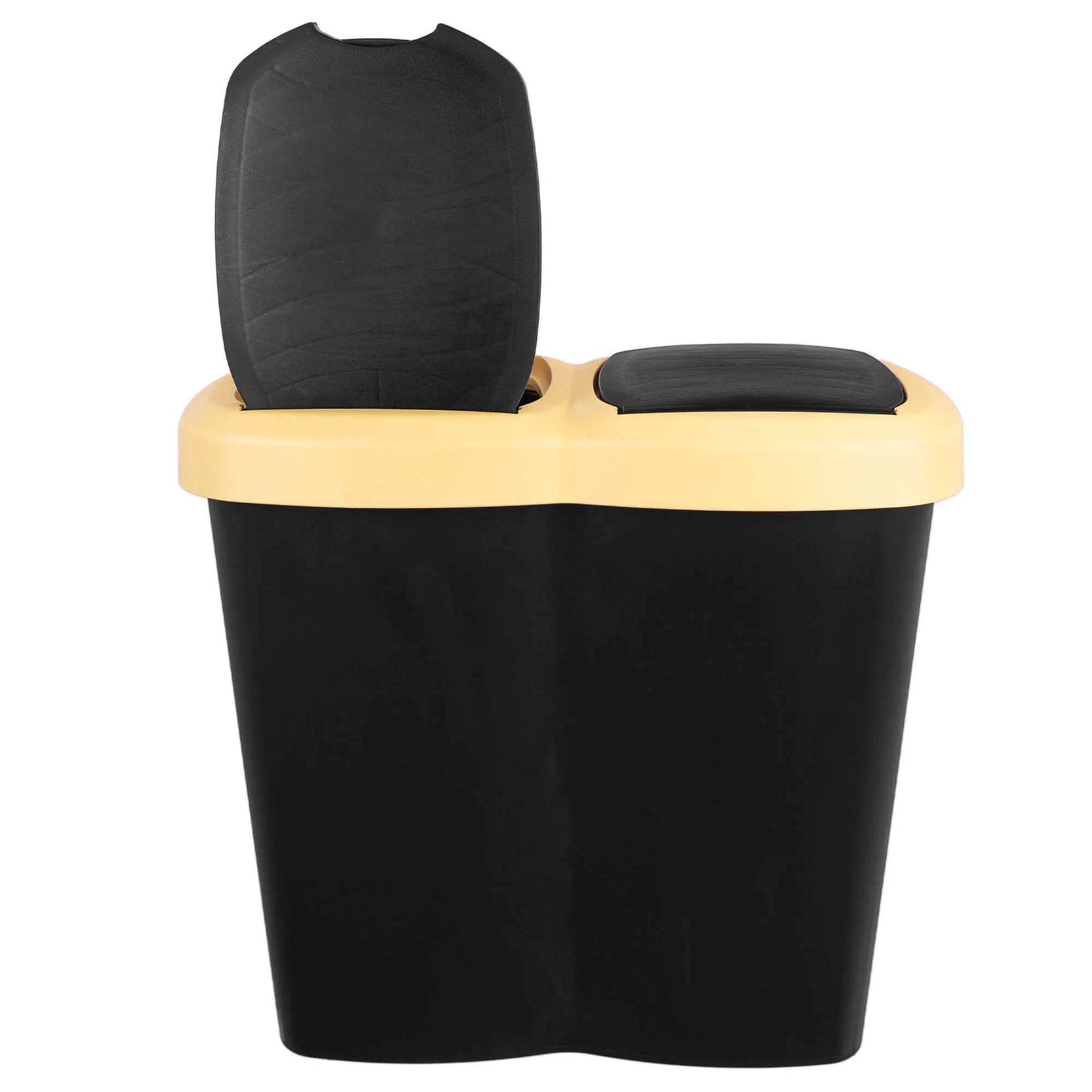 Aumoy 40L dviguba šiukšliadėžė, juoda ir geltona