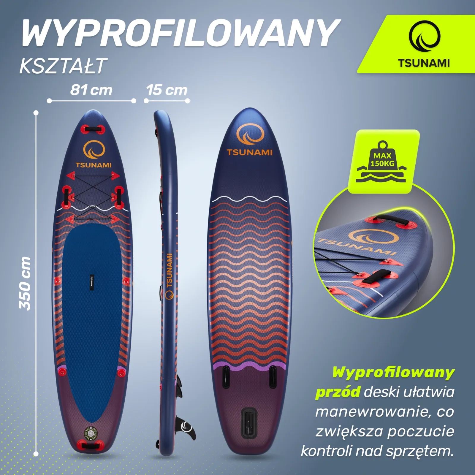SUP TSUNAMI irklentė 350 cm T05