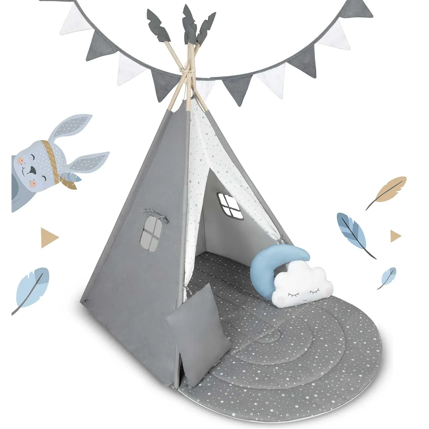 NK-406 Nukido tipi palapinė vaikams - pilka - nuotrauka 1