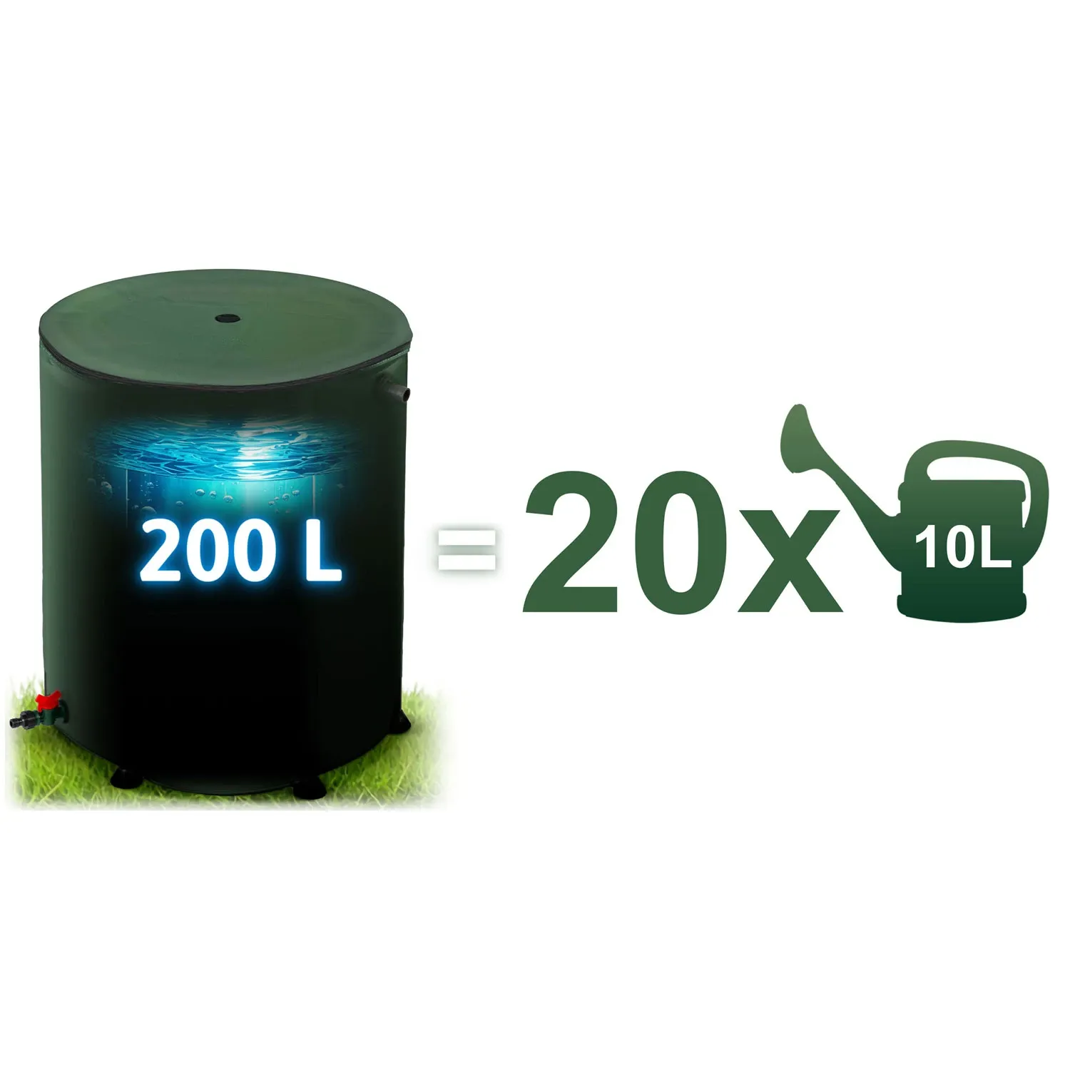 200 l lietaus vandens talpykla „Plonos PL-520“ - nuotrauka 1