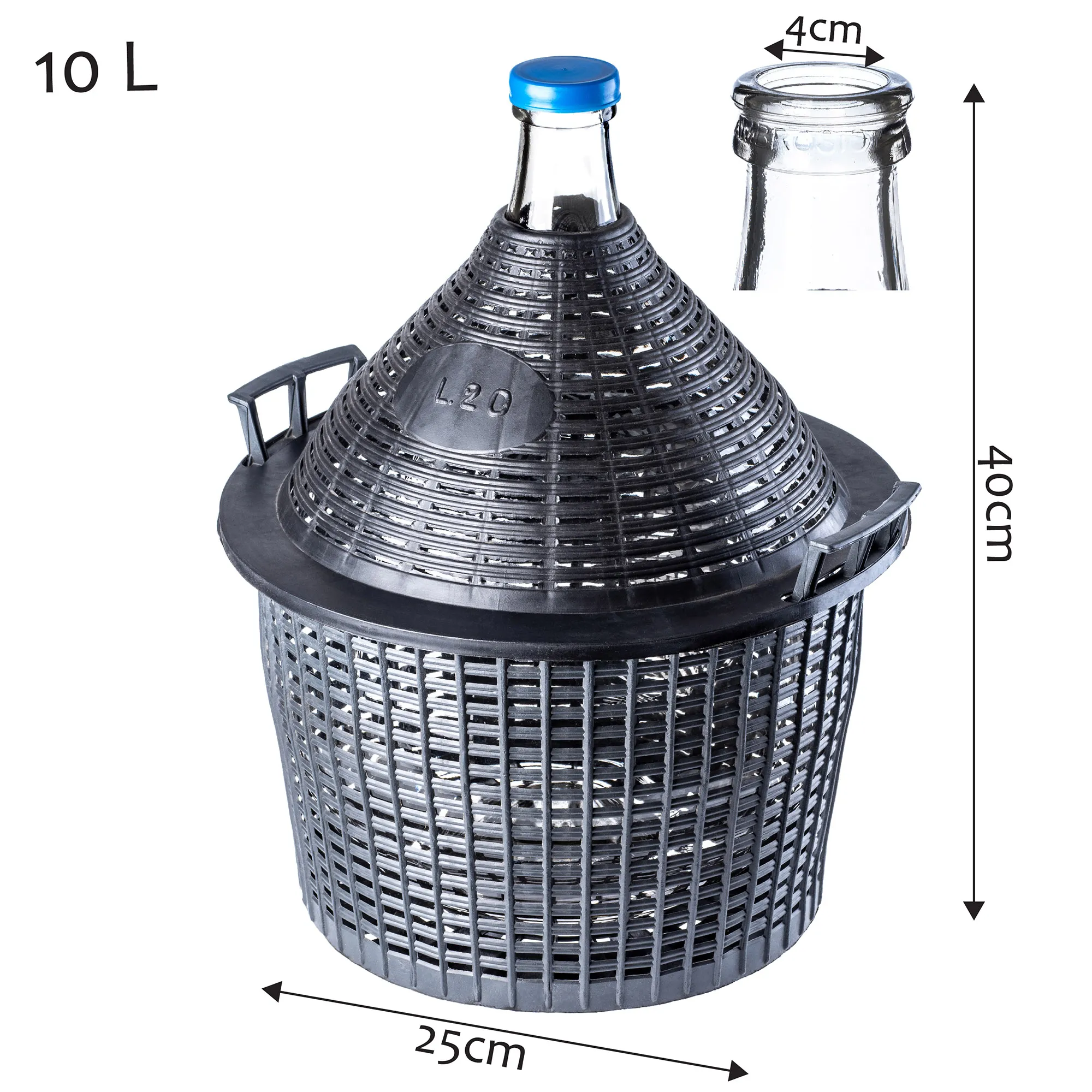 Vyno rinkinys 10 l butelis + kamštis nr. 3 + plastikinis vamzdelis