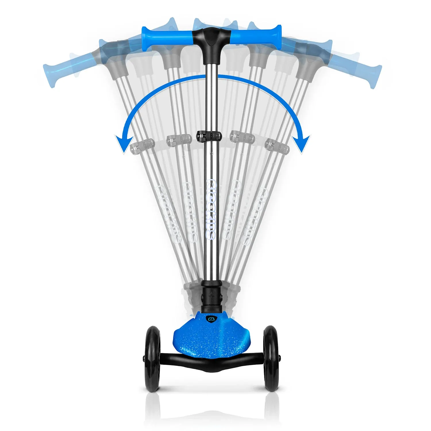 „Ricokids Jelly“ triratis balansinis paspirtukas vaikams, šviečiantis tamsoje – mėlynas - nuotrauka 1