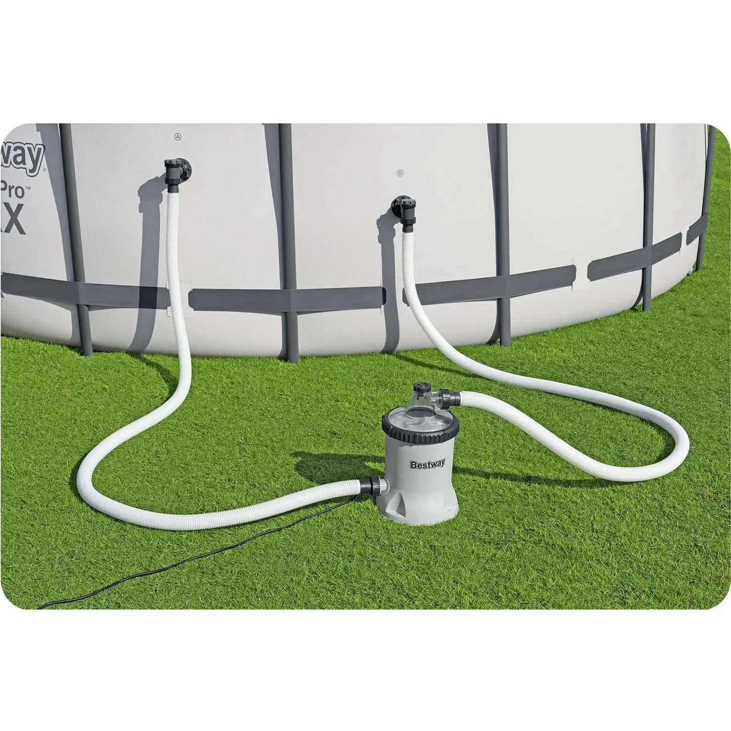 Baseino filtro pompa 5678 l/h + „Bestway“ 58870 filtro kamuoliukai - nuotrauka 1