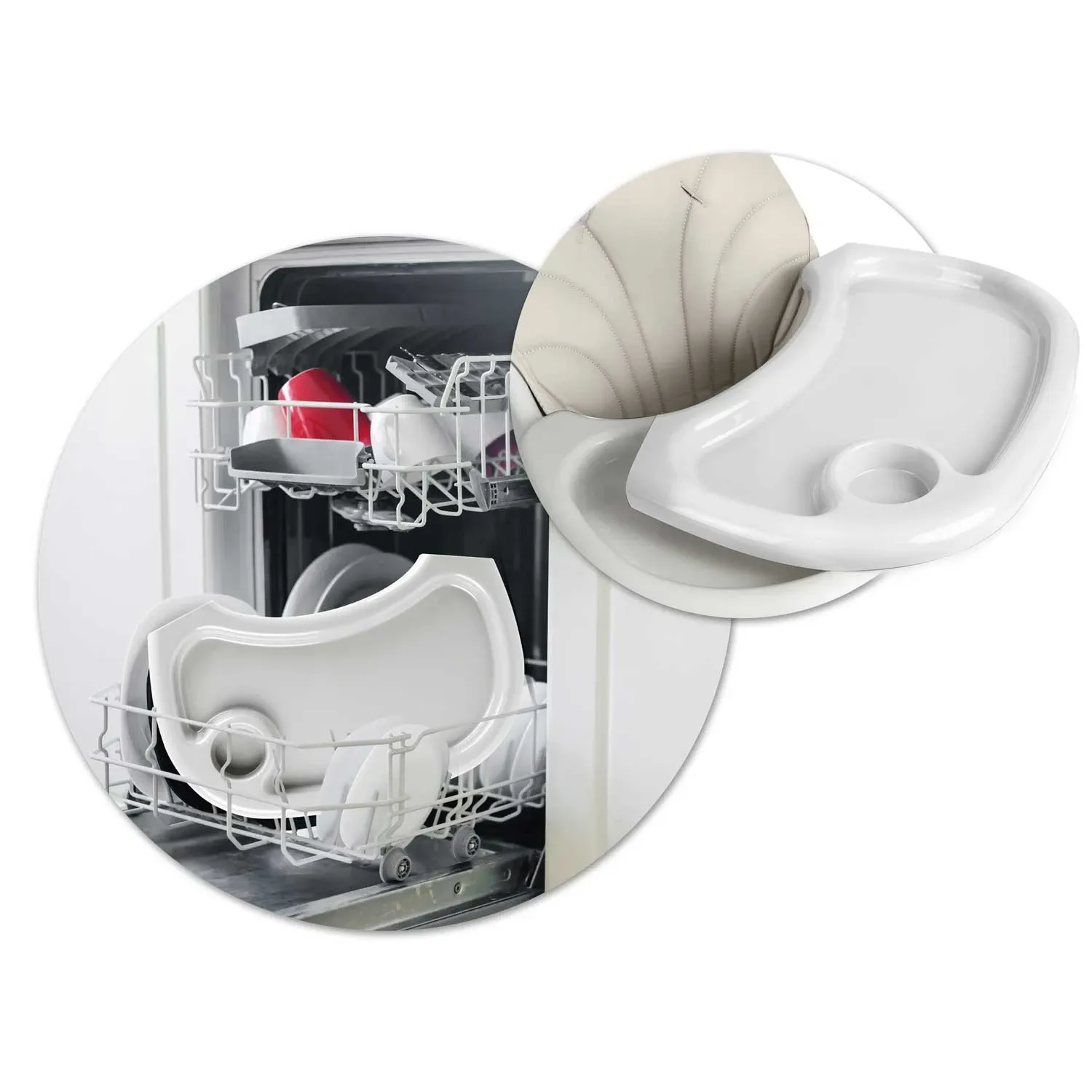 Milo Ricokids maitinimo kėdutė su staliuku ir seilinuku, pilka - nuotrauka 1