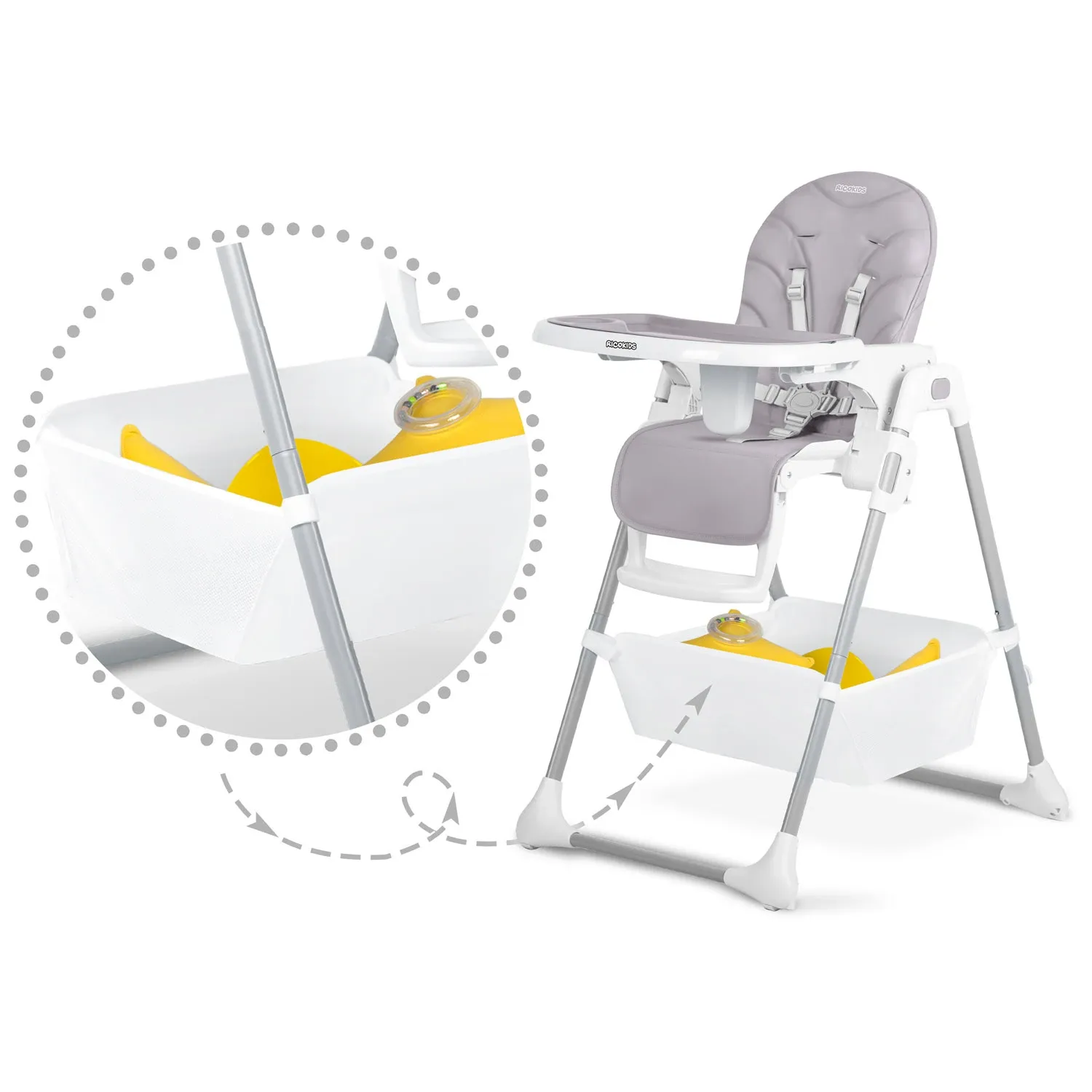 Ricokids Tulo viržių spalvos maitinimo kėdutė - nuotrauka 1