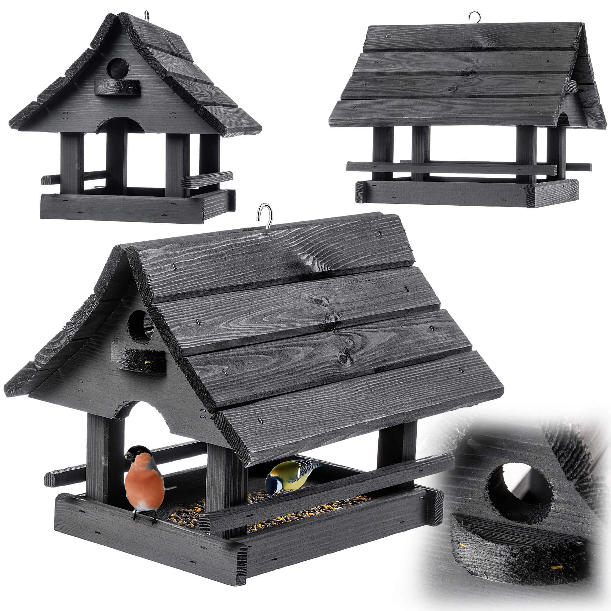 Arbis paukščių lesyklėlė, 30 x 25 cm, antracito spalvos