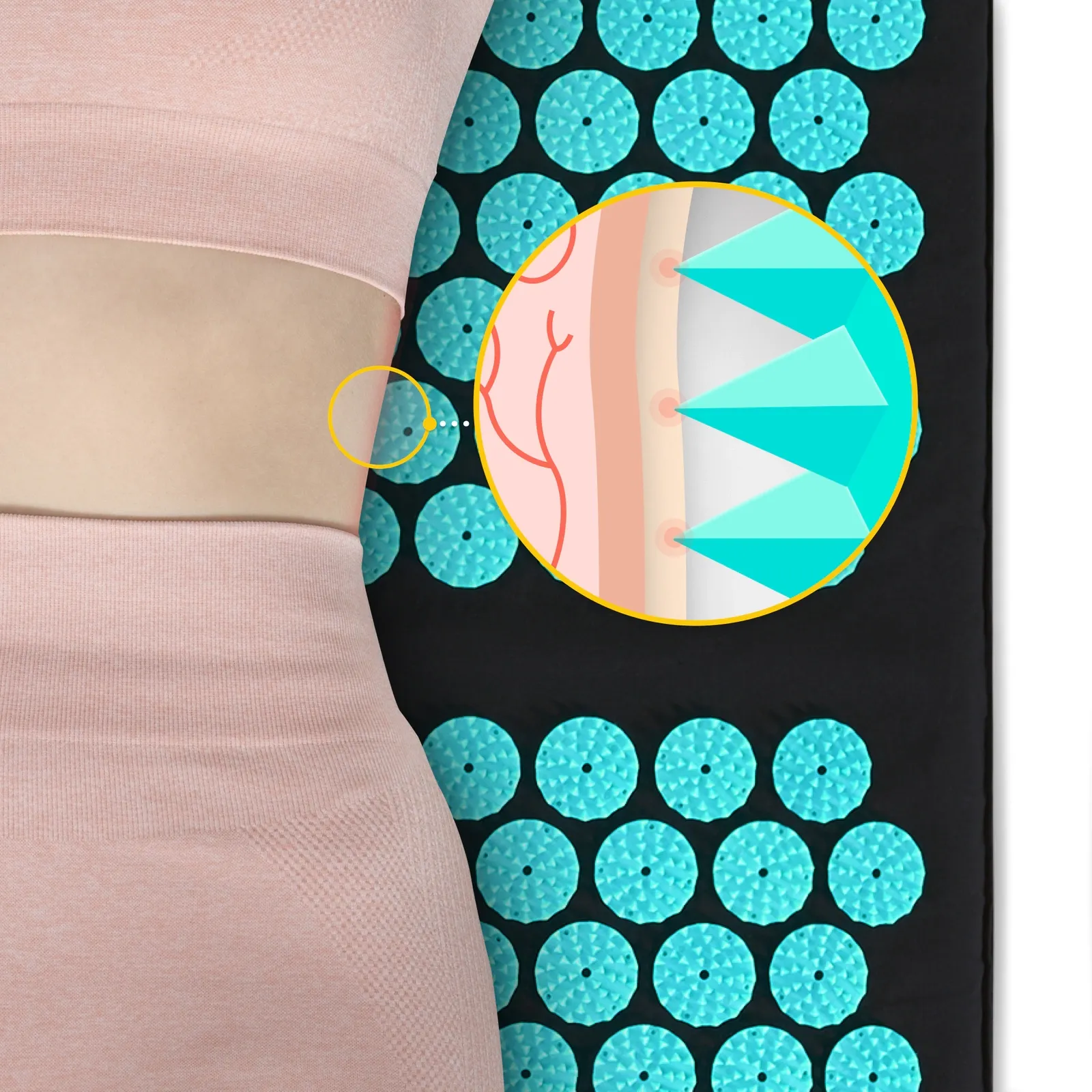 Didelis akupresūros kilimėlis su pagalvėle