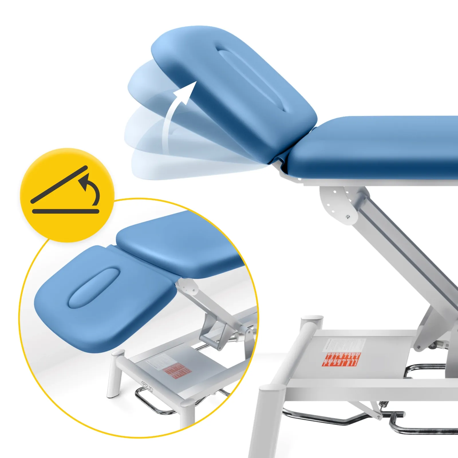 PURE mėlynas elektrinis masažo ir reabilitacijos stalas