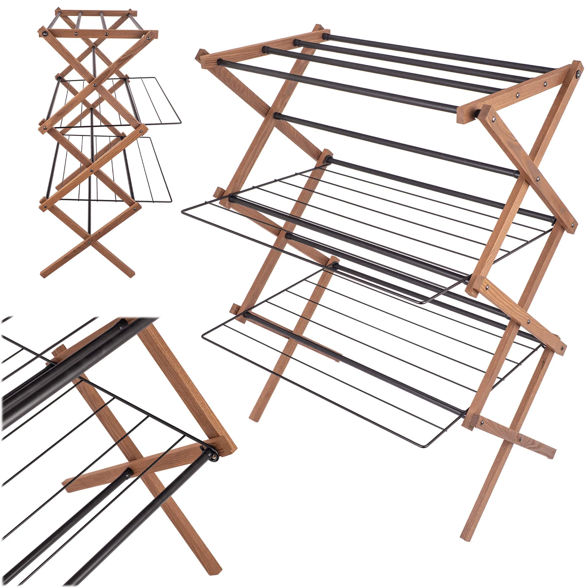 Ferrara medinė pastatoma drabužių džiovyklė 70 x 50 cm