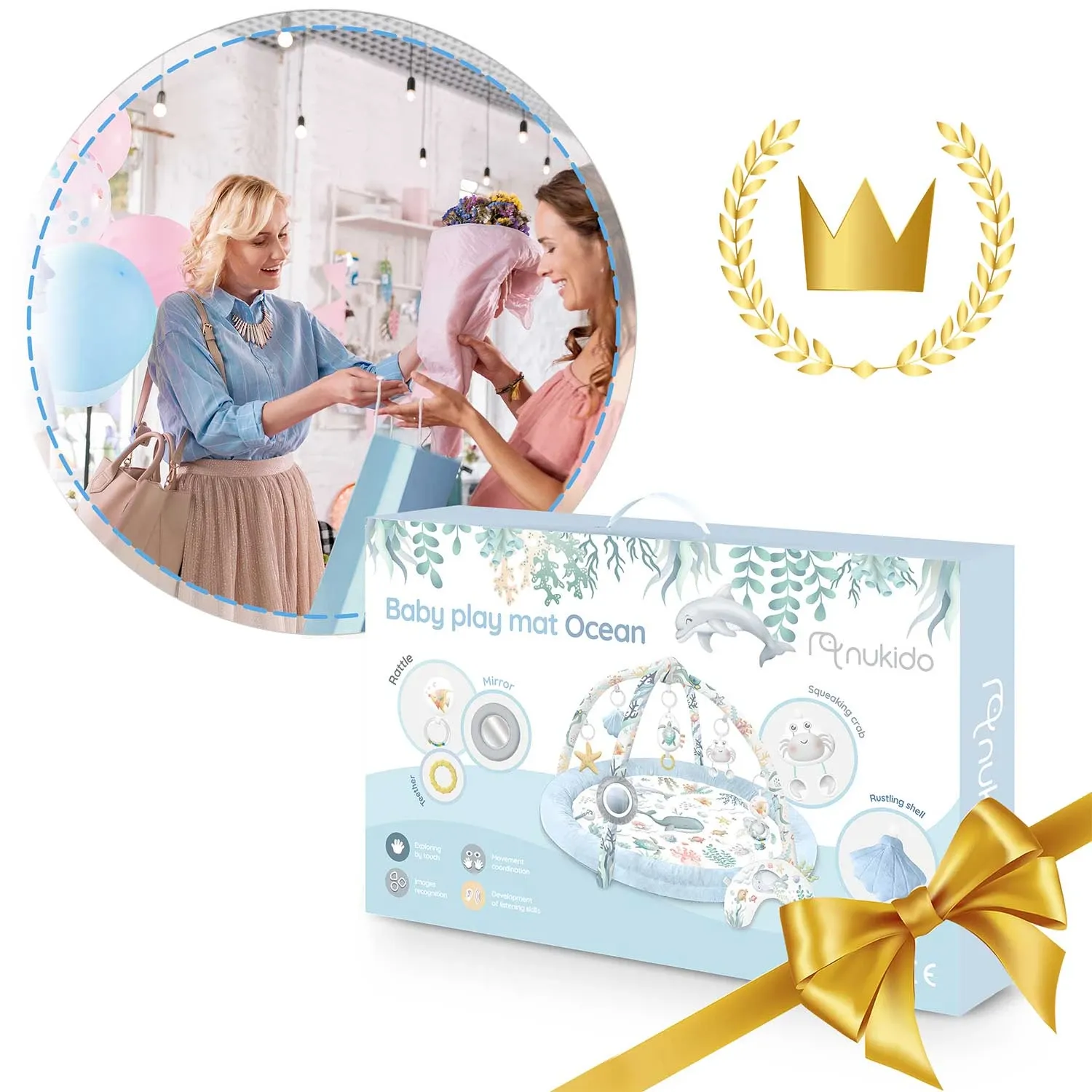 Interaktyvus žaidimų kilimėlis „Ocean Nukido“ – mėlynas - nuotrauka 1