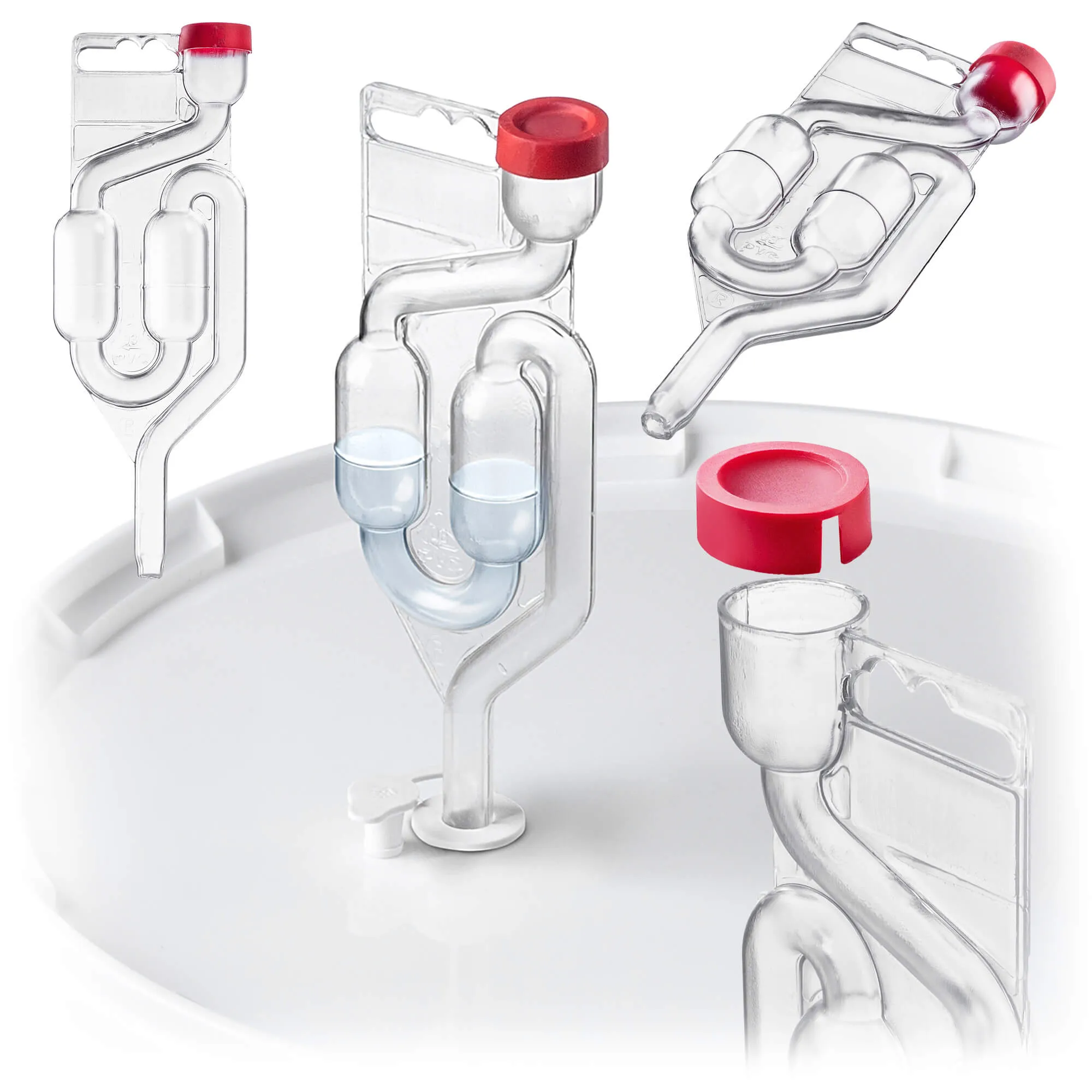 Pienza fermentacijos užraktas su apsauginiu dangteliu