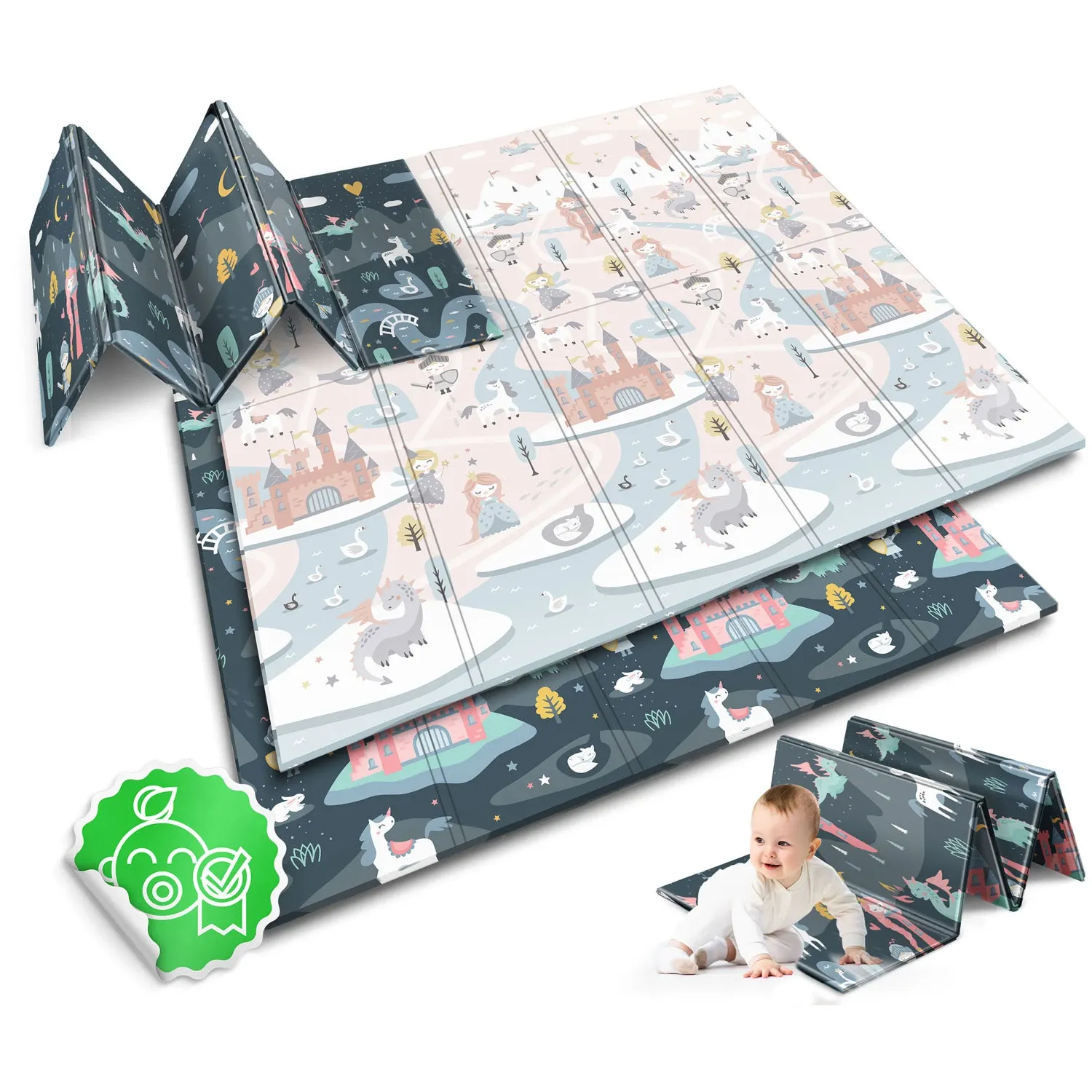 Sulankstomas edukacinis putplasčio kilimėlis 200 x 180 x 1 cm Nukido NK-340 - nuotrauka 1