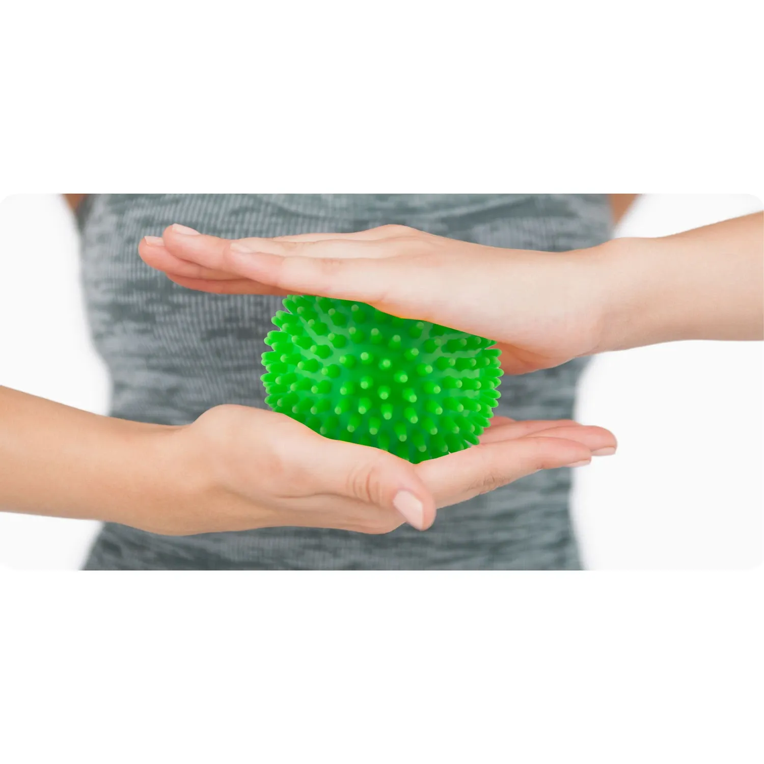 Masažo ir fitneso kamuolys 9 cm NS-957 žalias - nuotrauka 1