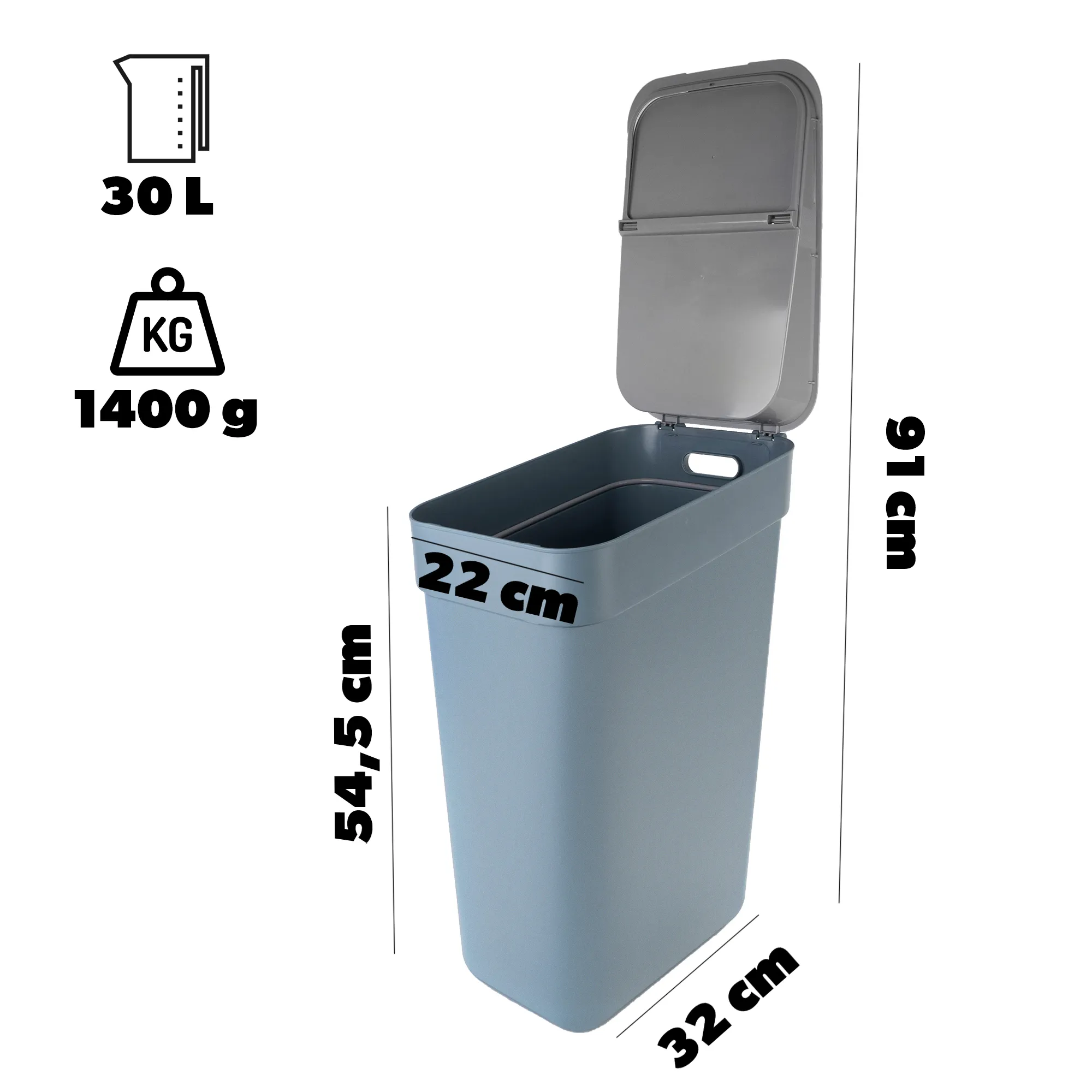 Curver Ready to Collect 30 l mėlyna atliekų rūšiavimo dėžė