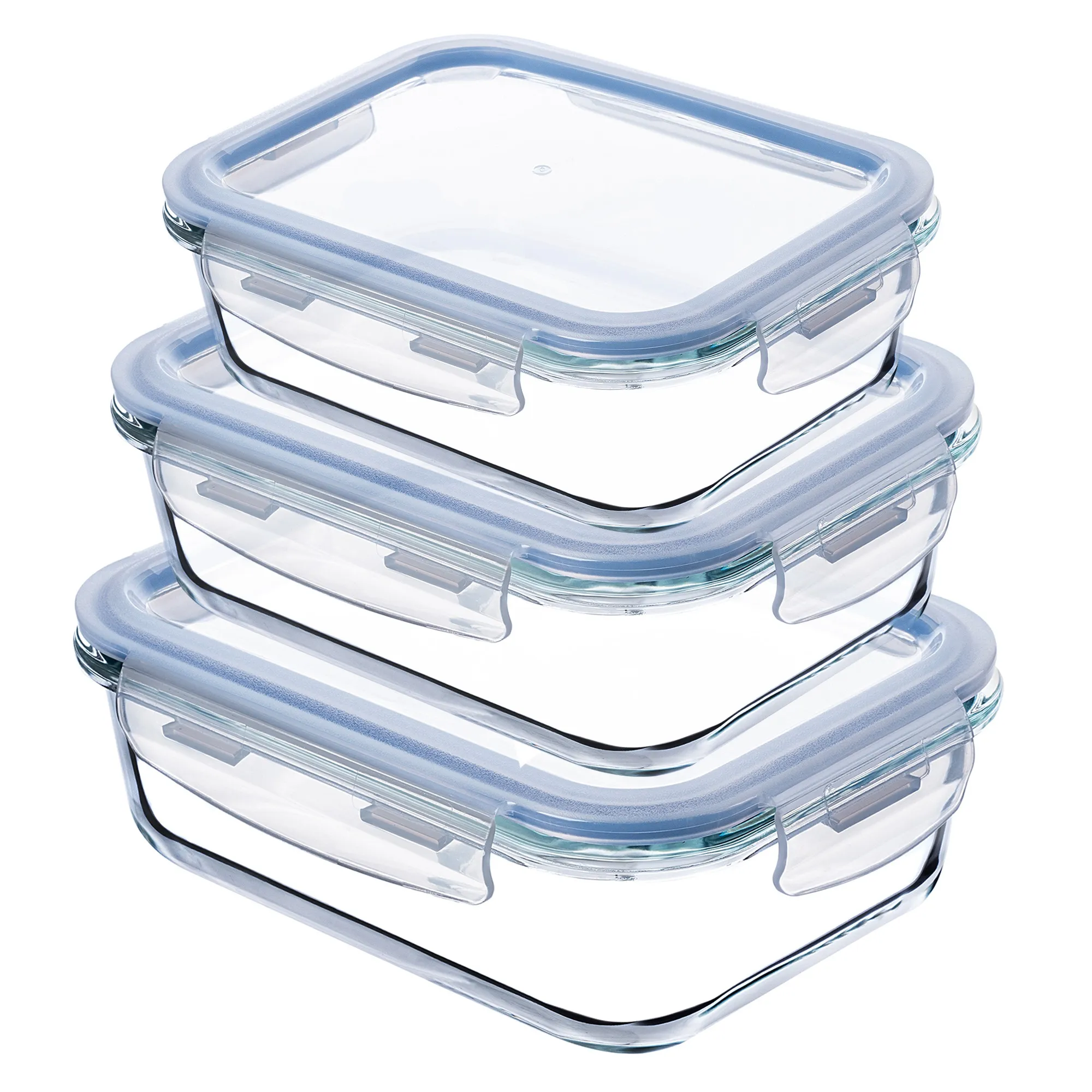 Athie stačiakampių indelių rinkinys 370 ml + 640 ml + 1040 ml