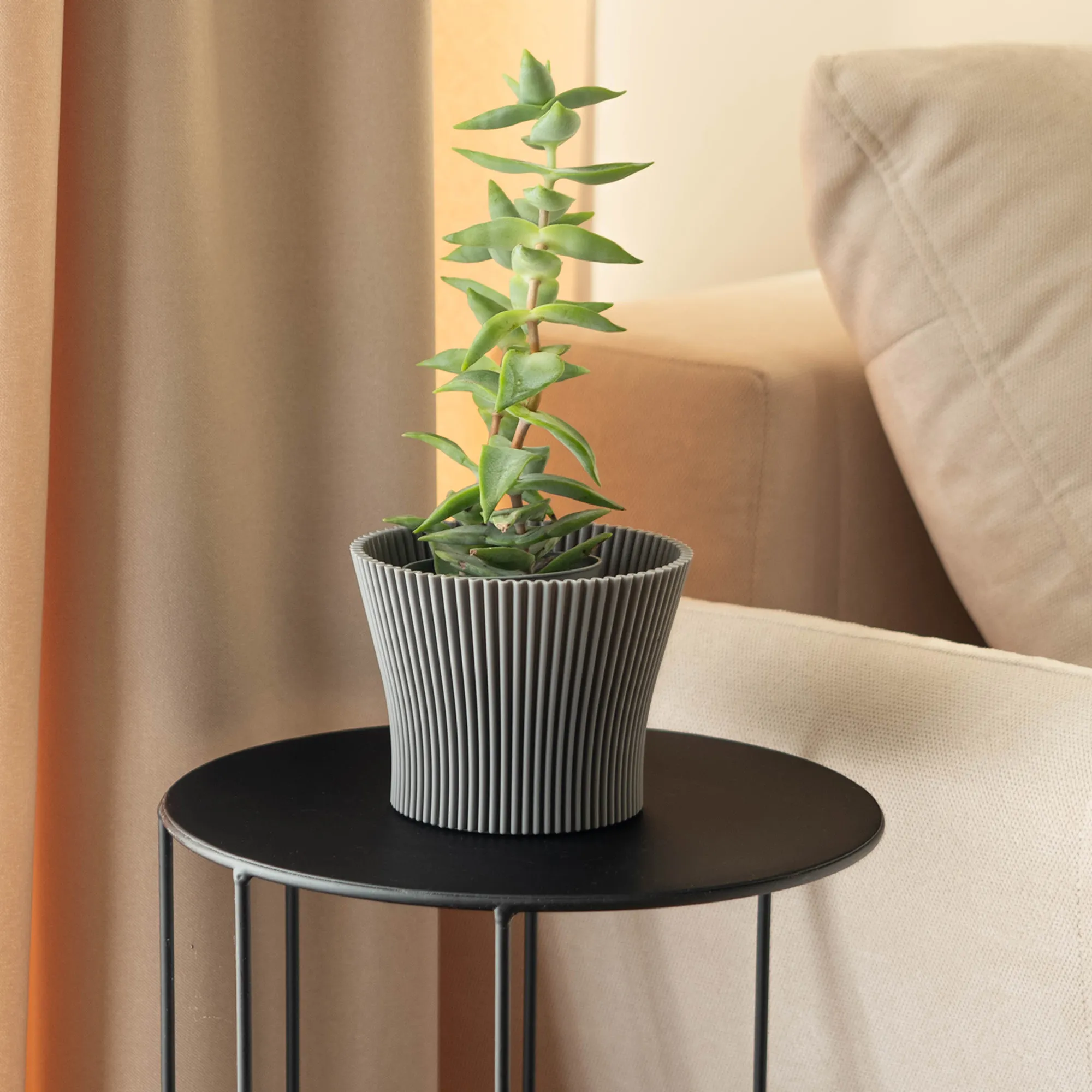 Estrela gėlių vazonas 16 cm pilkas