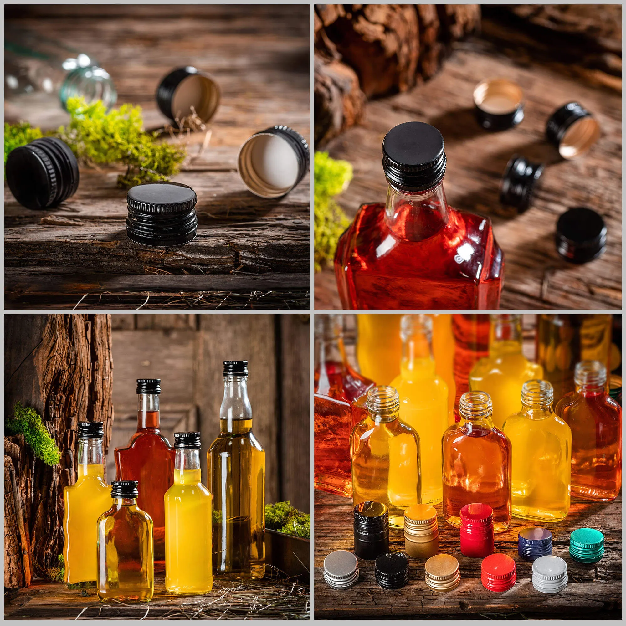 Annot aliumininiai butelių kamšteliai, 28 mm skersmens, juodi, 10 vnt.