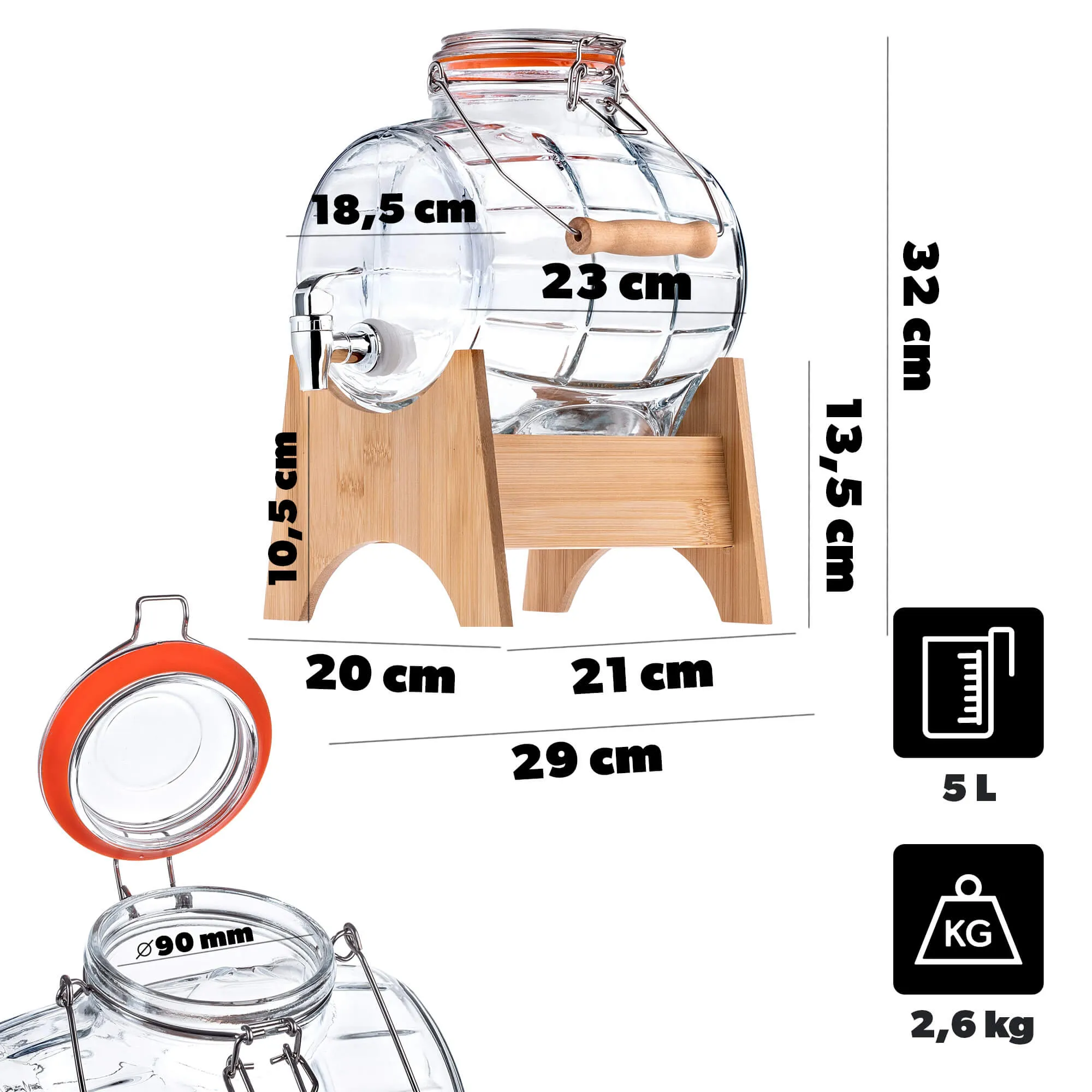 Alaus ir šaltų gėrimų statinė 5 l