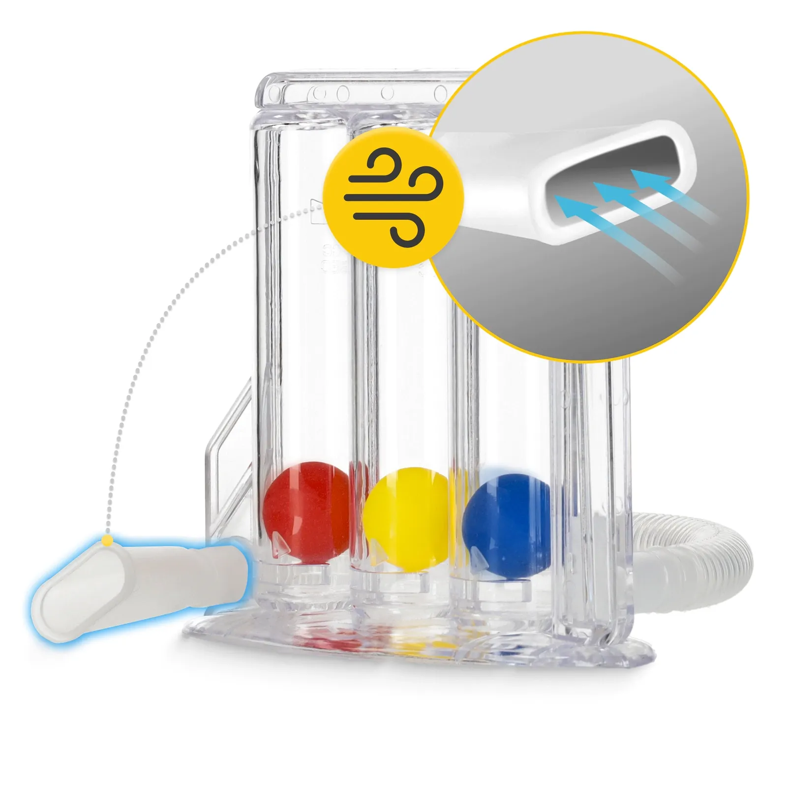 Kvėpavimo spirometras įkvėpimo pratimams