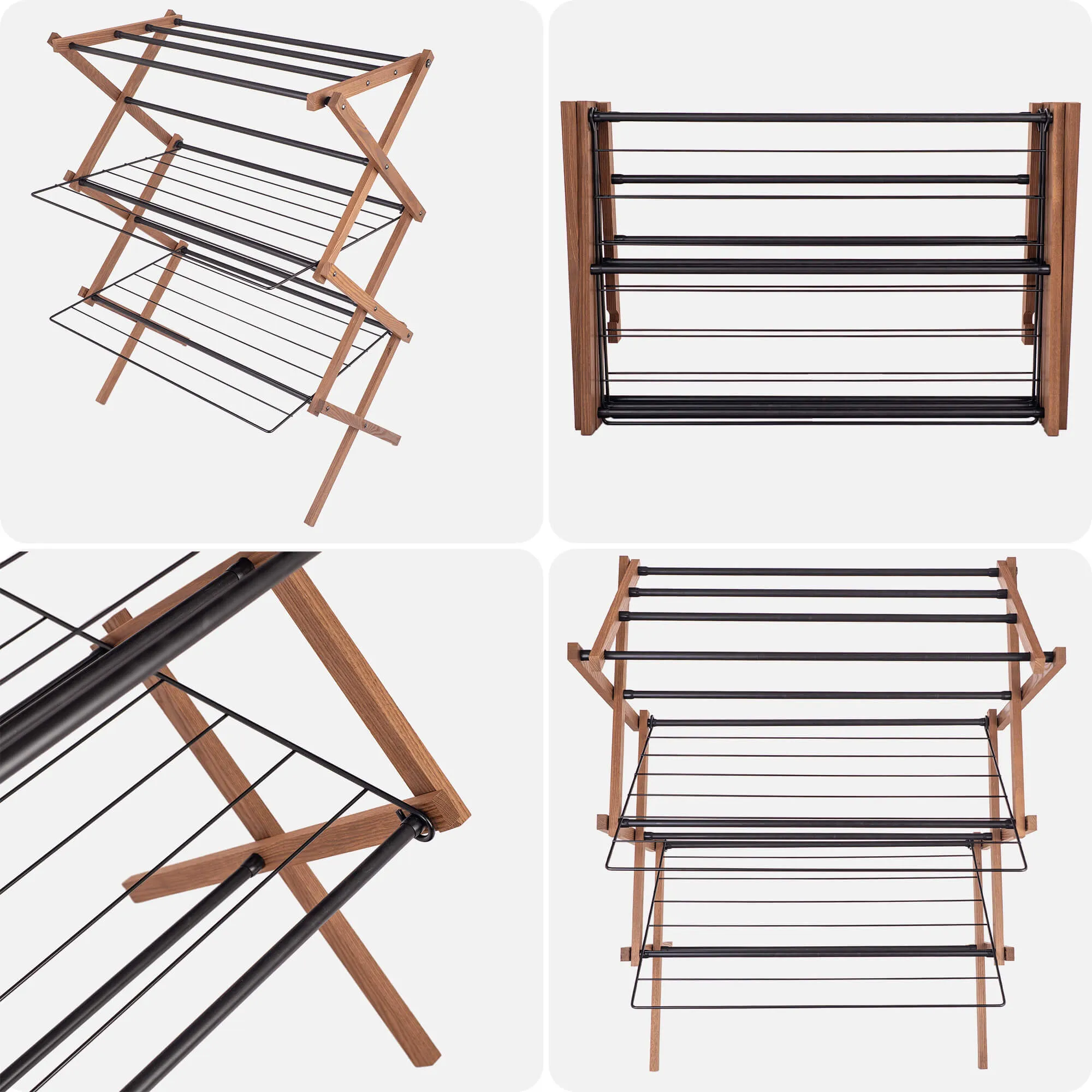 Ferrara medinė pastatoma drabužių džiovyklė 70 x 50 cm