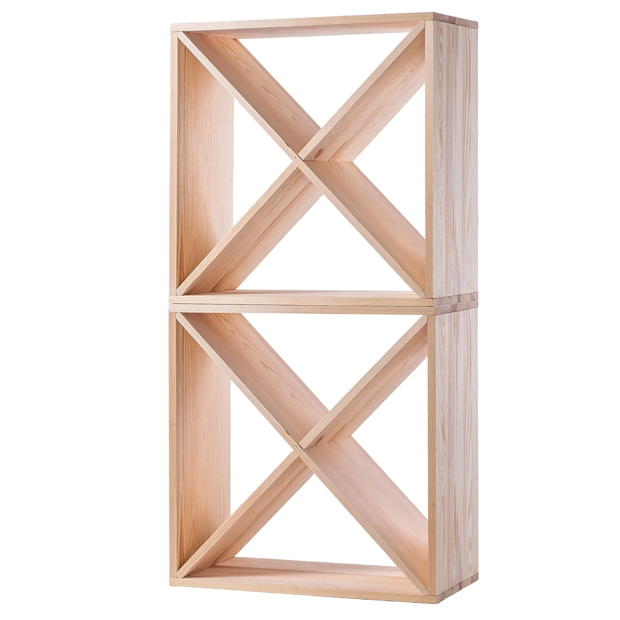 „Loreo X“ vyno lentynėlė, medinė, šviesiai ruda, 2 vnt.