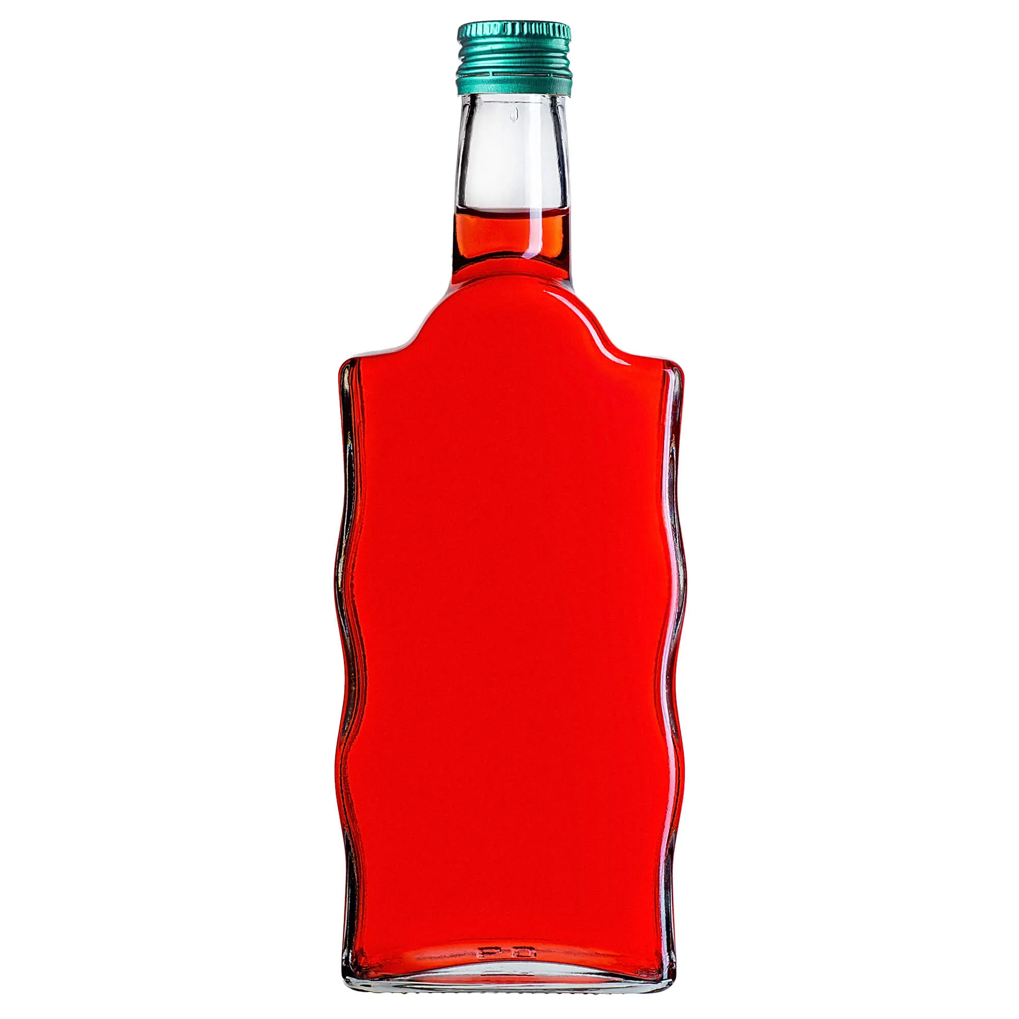 Fala stiklinis tinktūros buteliukas 500 ml su žaliu dangteliu 5 vnt.
