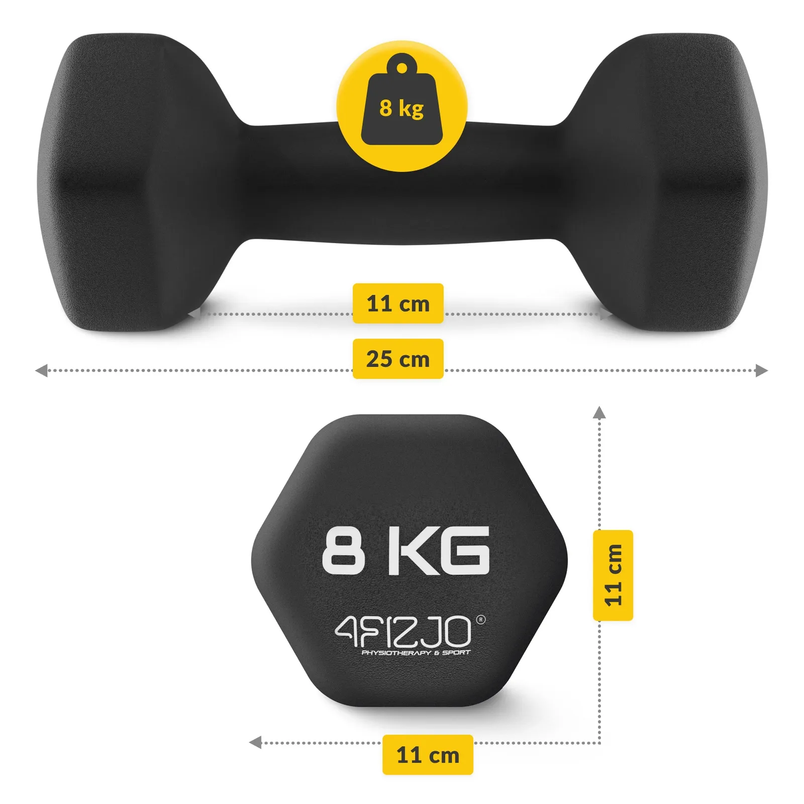 Ketaus hanteliai pratimams Classic 2 x 8 kg