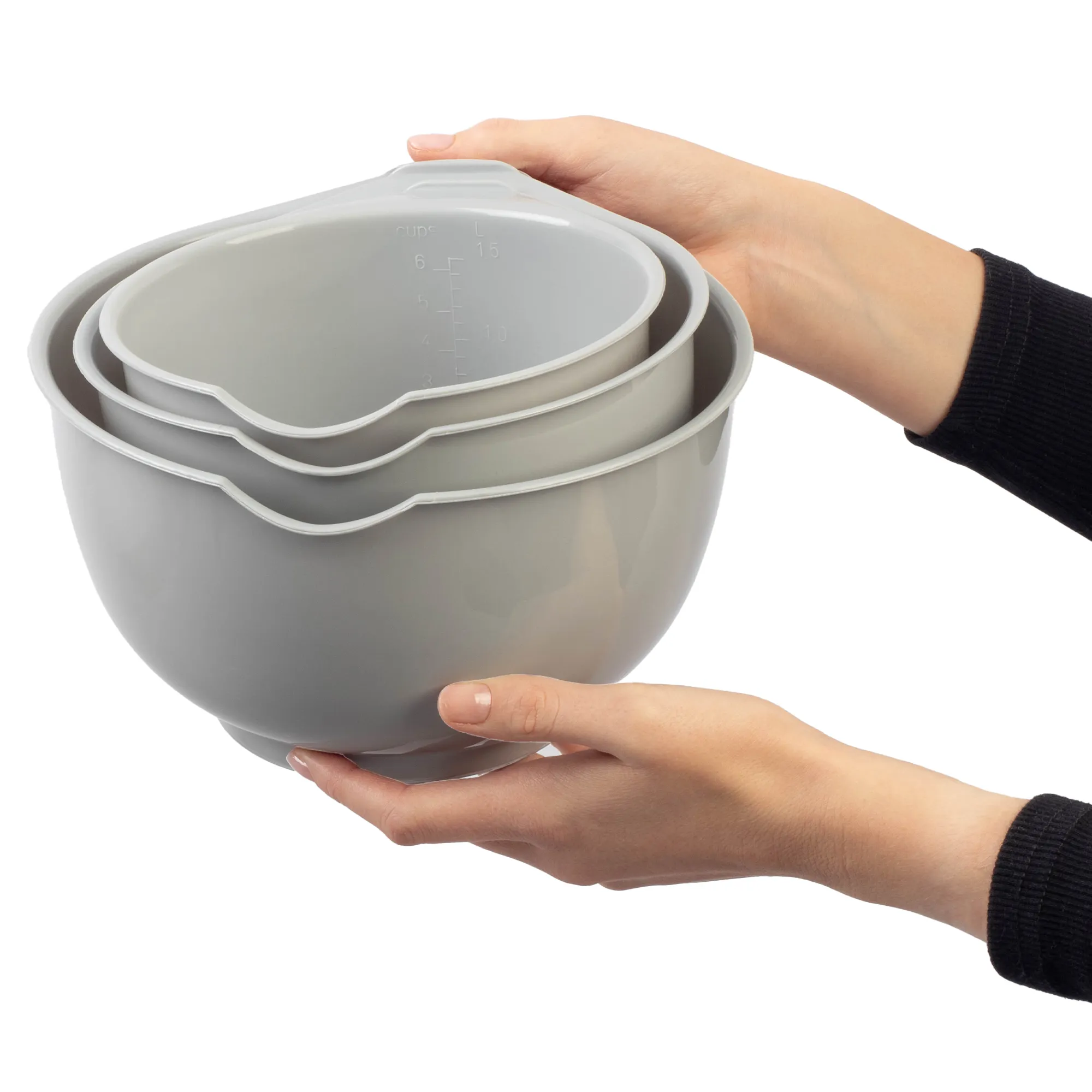 Curver virtuvinių dubenėlių rinkinys 1,5 l + 2 l + 2,5 l, pilkas