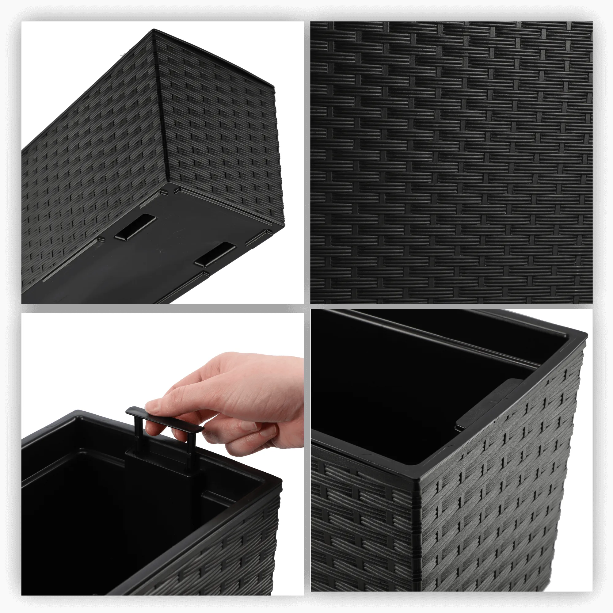 Balkoninis rotango vazonas su Murano įdėklu