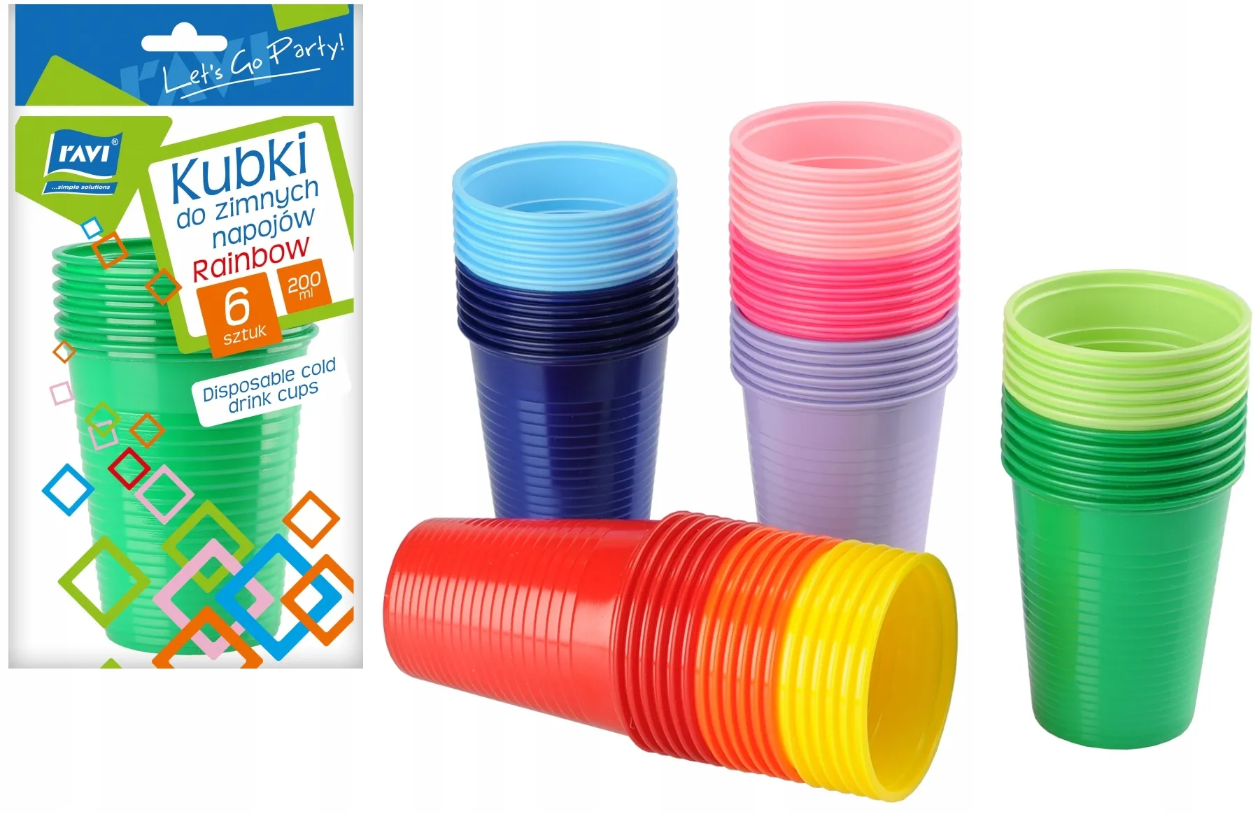 Ravi vienkartiniai puodeliai 200 ml, 6 vnt., rožiniai