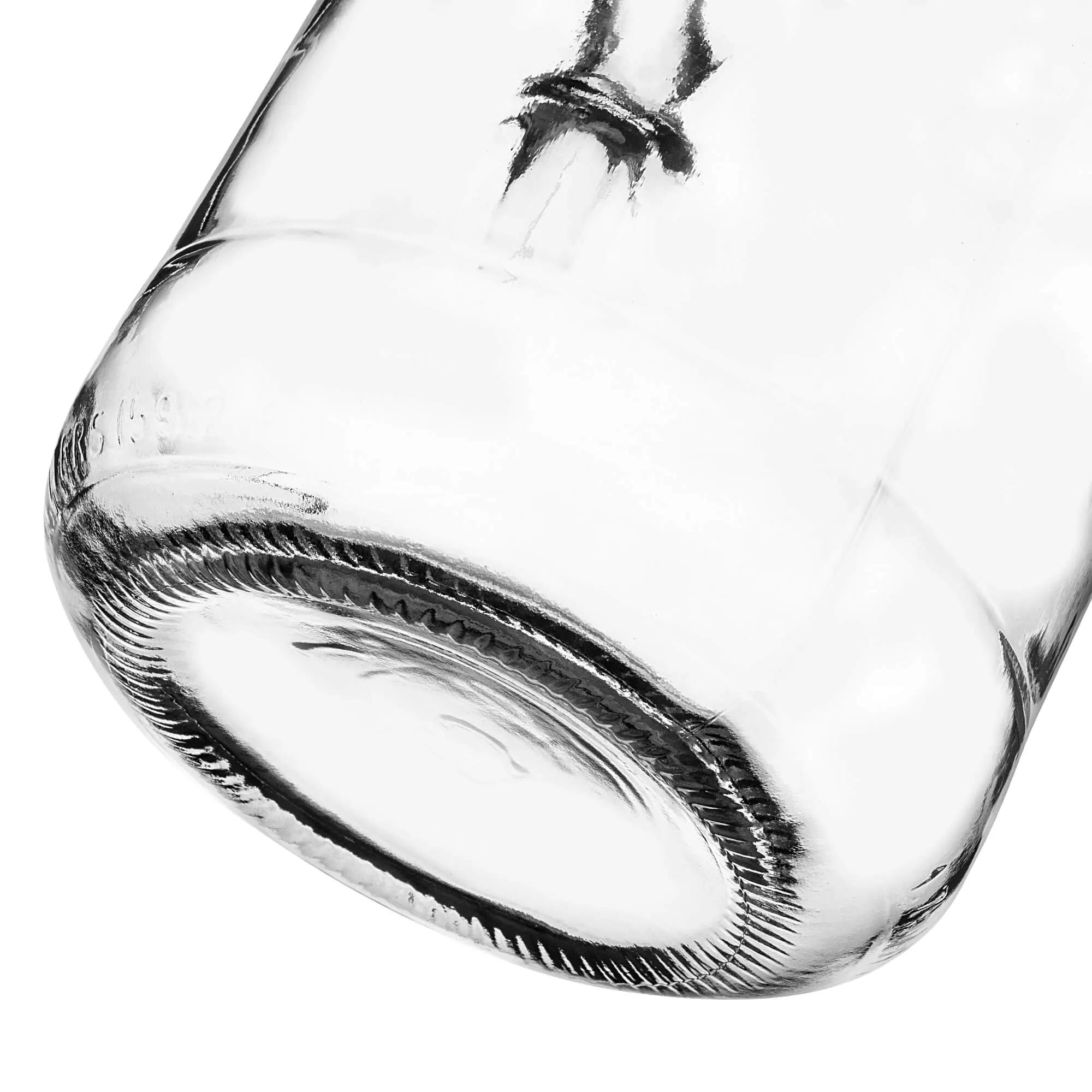 Boude stiklinis butelis su rankena 1750 ml su žaliu dangteliu 1 vnt.