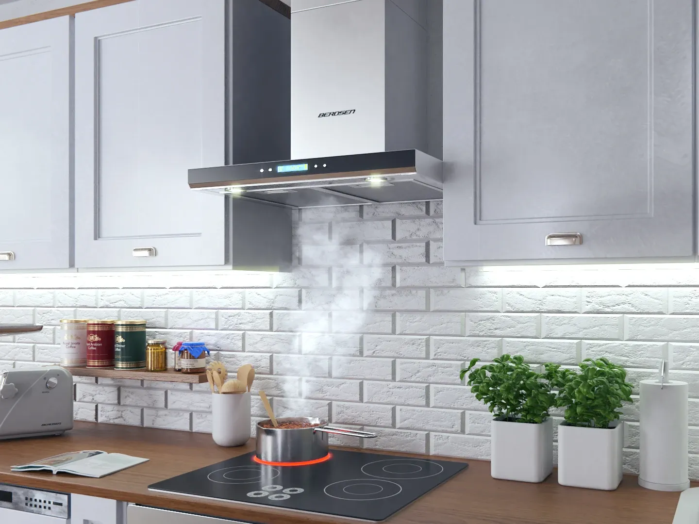 Berdsen BE-60A-T2 INOX 60 cm kamino gartraukis - nuotrauka 1